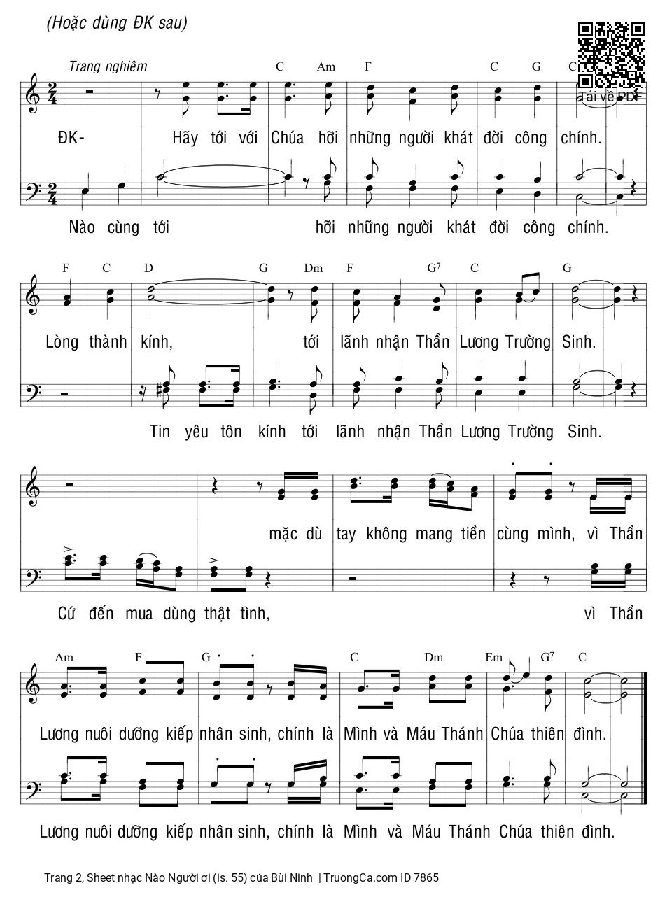Page 2 of Sheet music PDF Nào Người ơi (is. 55) - Bùi Ninh