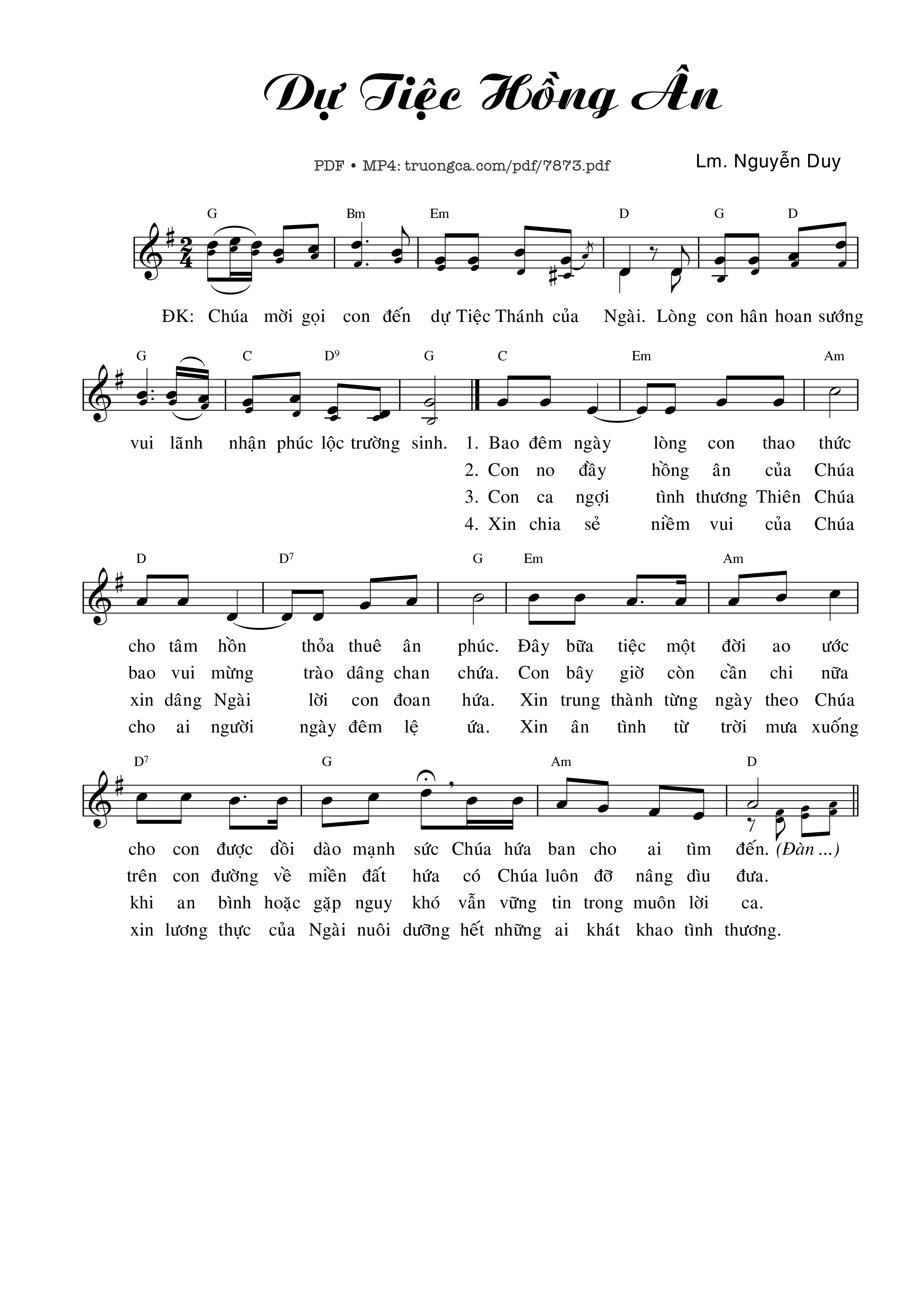 Sheet PDF of Dự Tiệc Hồng ân