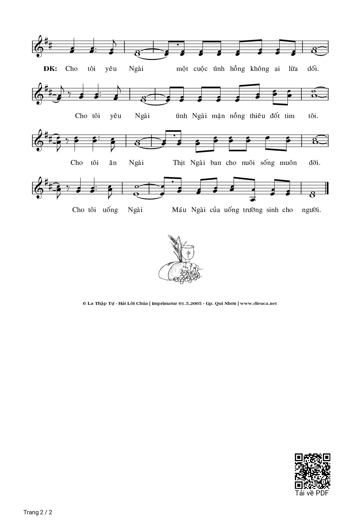 Page 2 of Sheet music PDF Có Gì Cao Quý (mc. 14) - La Thập Tự