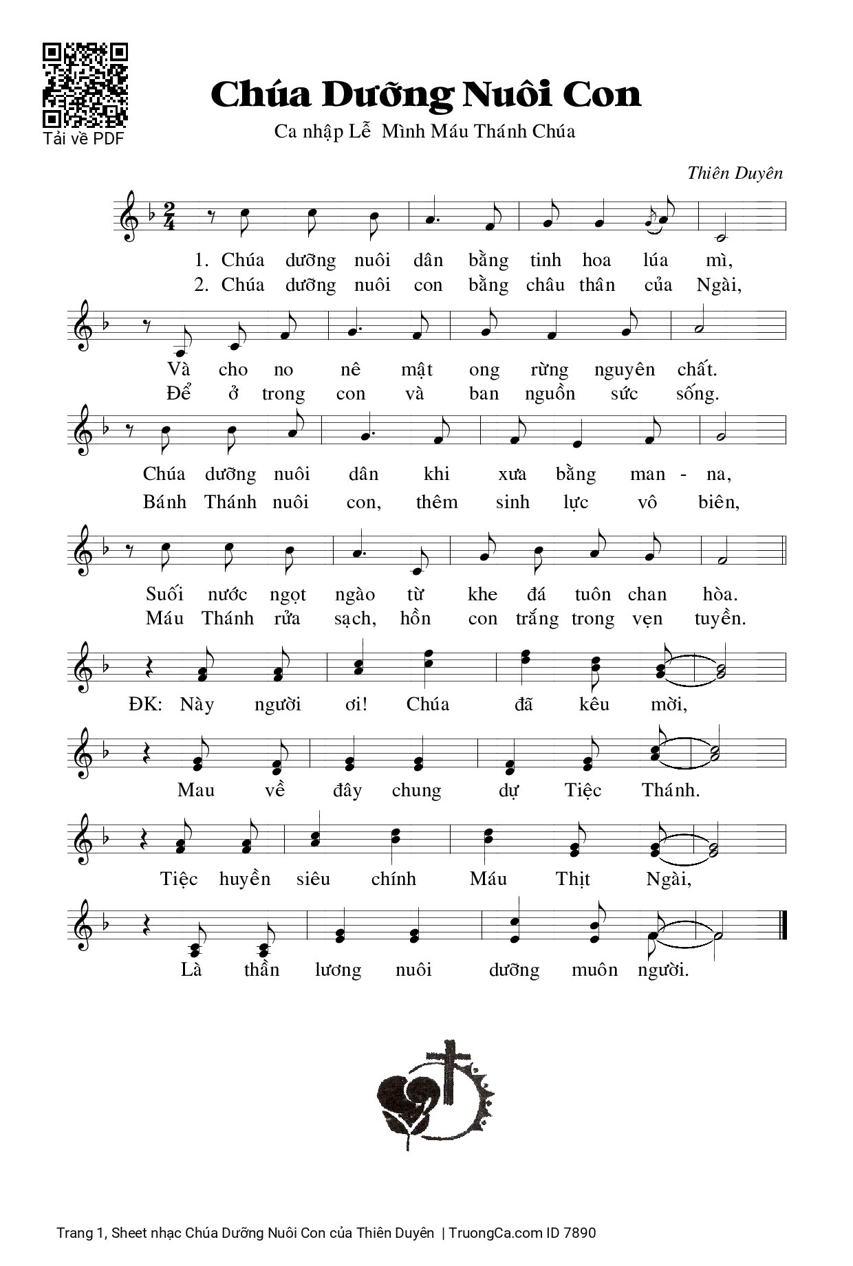 Sheet PDF of Chúa Dưỡng Nuôi Con