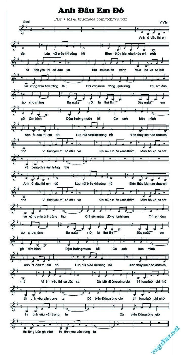 Page 1 of Sheet music PDF Anh đâu em đó - Y Vân