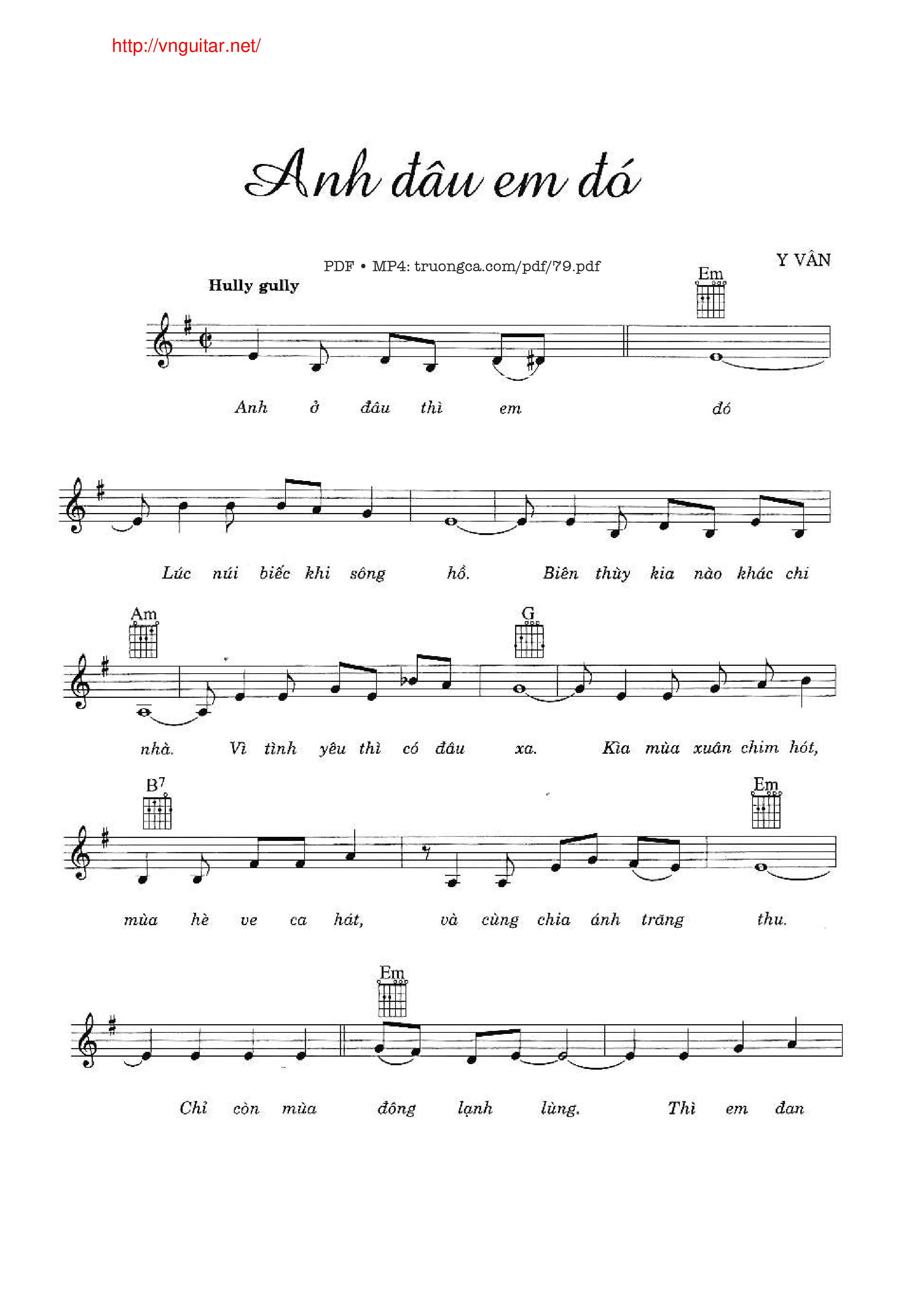 Page 2 of Sheet music PDF Anh đâu em đó - Y Vân