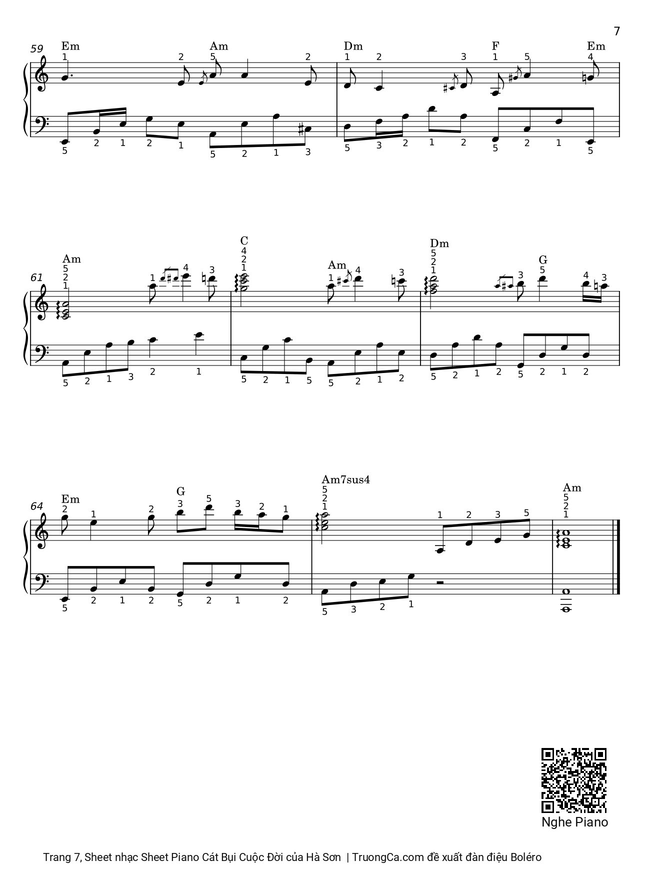Page 7 of Sheet music PDF Sheet Piano Cát Bụi Cuộc Đời - Hà Sơn