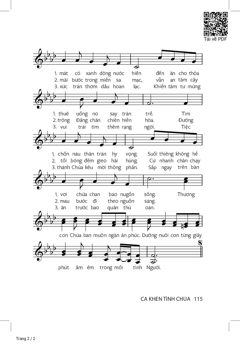 Page 2 of Sheet music PDF Chốn Hy Vọng Của Ta - Vinam