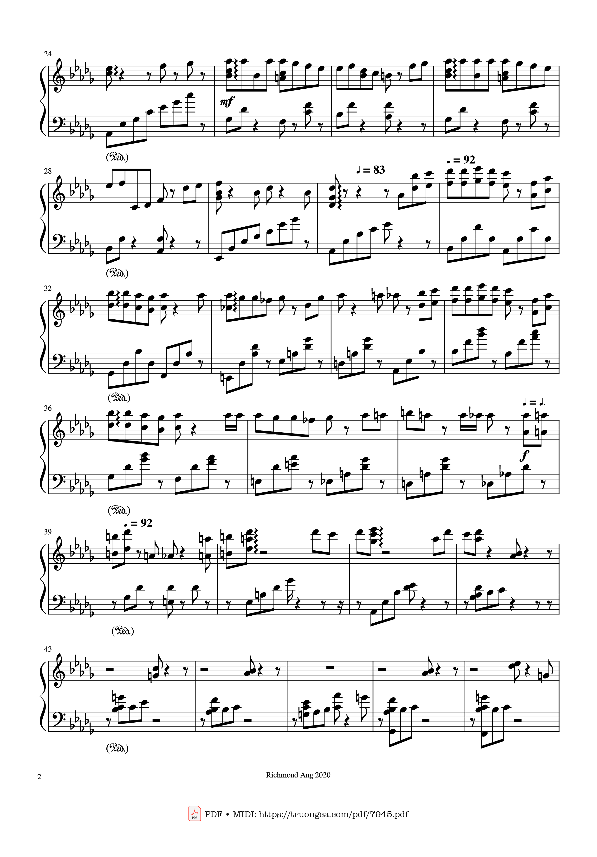 Page 2 of Sheet music PDF The name of life, Inochi No Namae (Joe Hisaishi) - Joe Hisaishi
