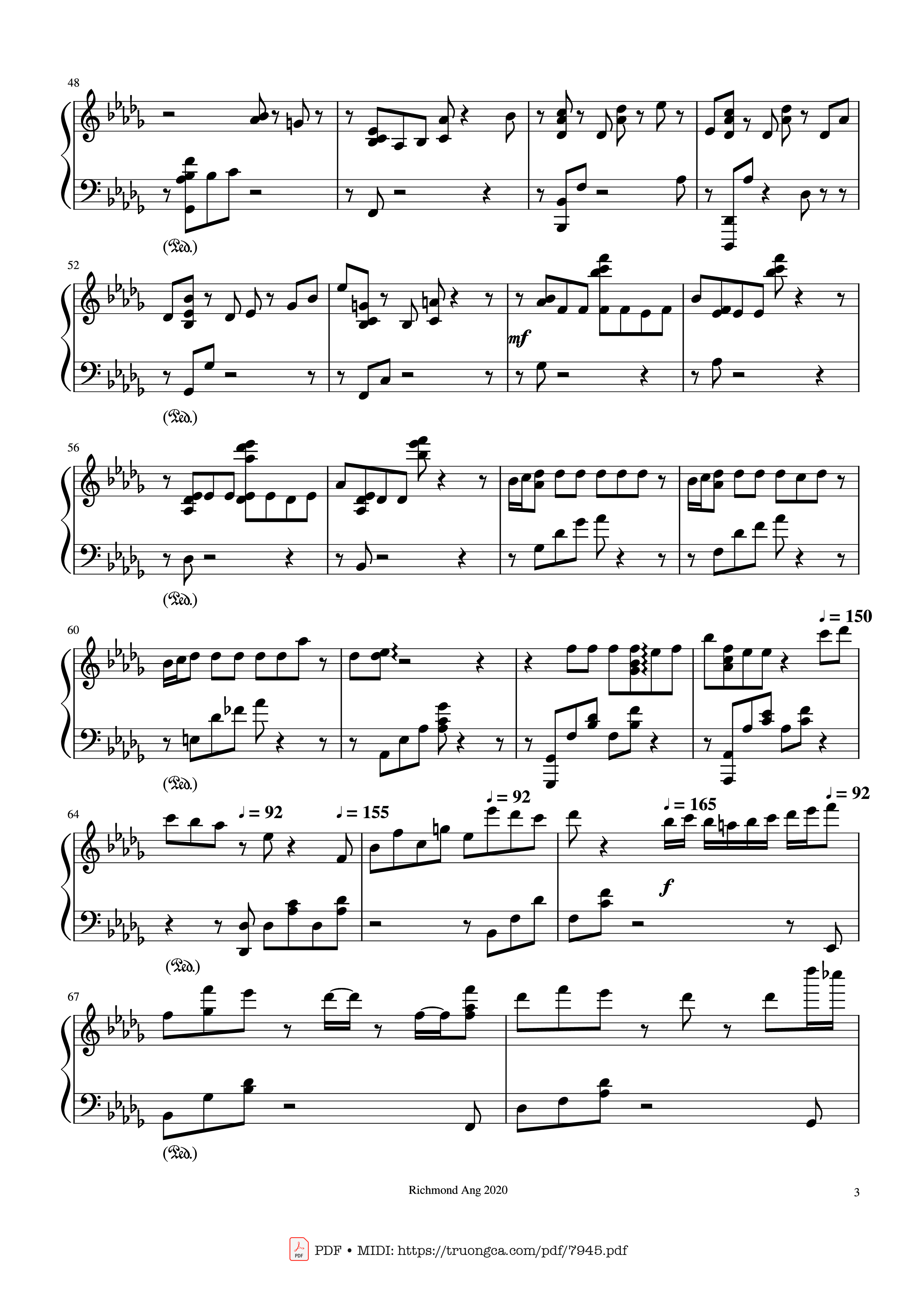 Page 3 of Sheet music PDF The name of life, Inochi No Namae (Joe Hisaishi) - Joe Hisaishi