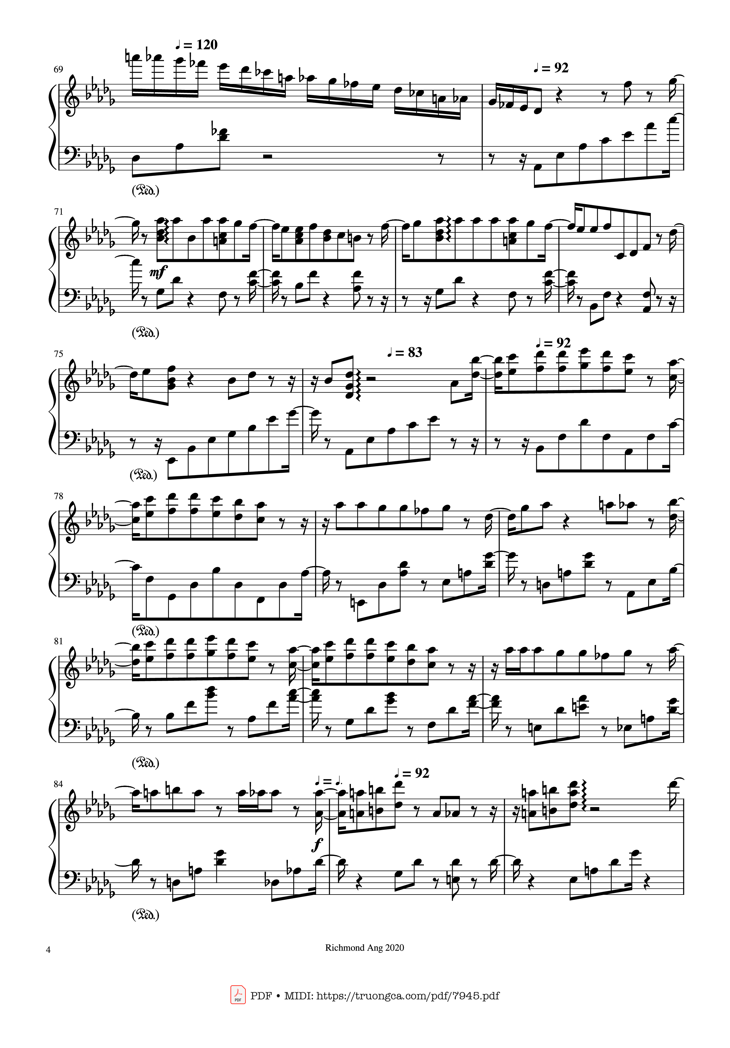 Page 4 of Sheet music PDF The name of life, Inochi No Namae (Joe Hisaishi) - Joe Hisaishi