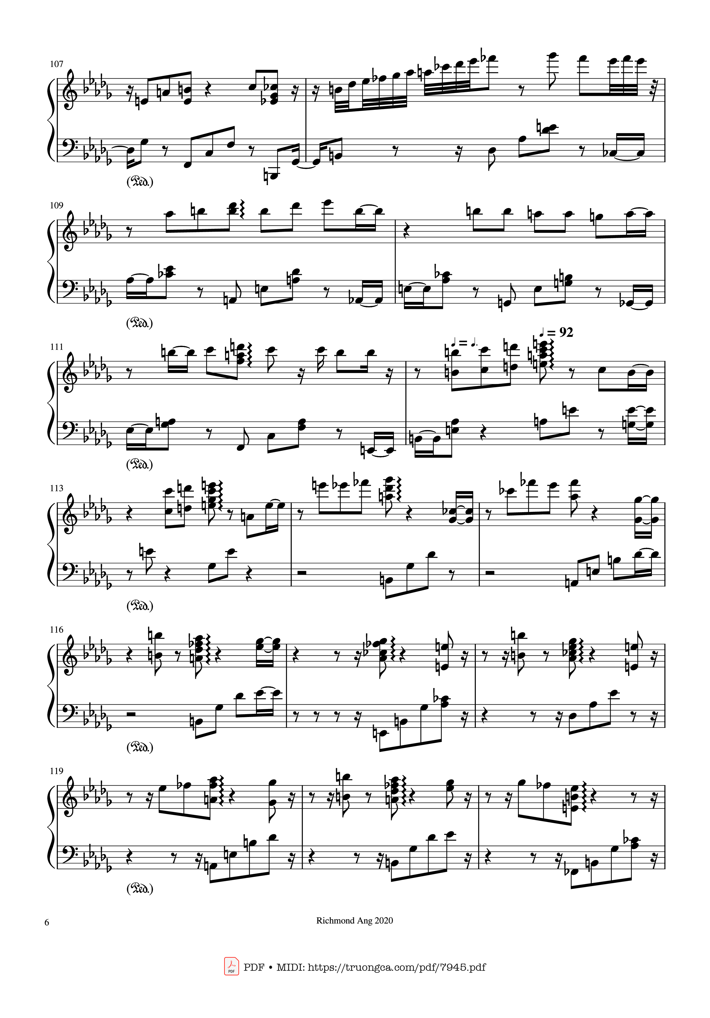 Page 6 of Sheet music PDF The name of life, Inochi No Namae (Joe Hisaishi) - Joe Hisaishi