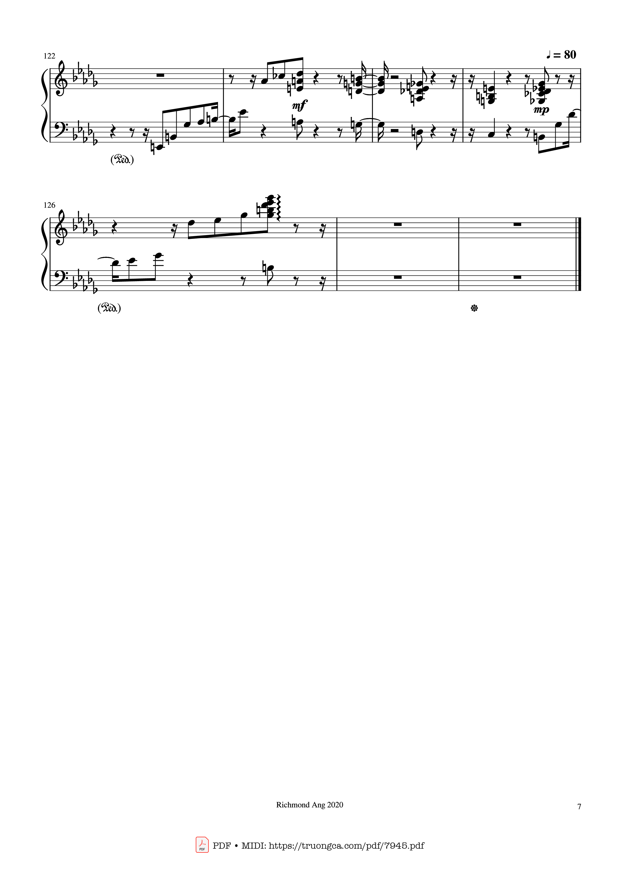 Page 7 of Sheet music PDF The name of life, Inochi No Namae (Joe Hisaishi) - Joe Hisaishi