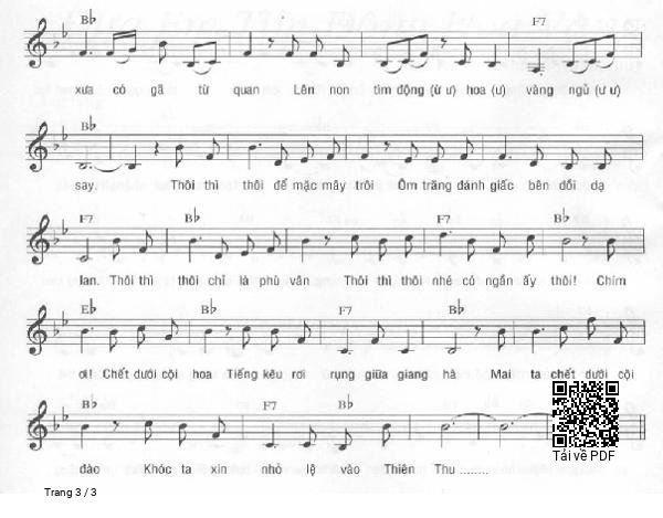 Page 3 of Sheet music PDF Đưa Em Tìm Động Hoa Vàng - Phạm Thiên Thư