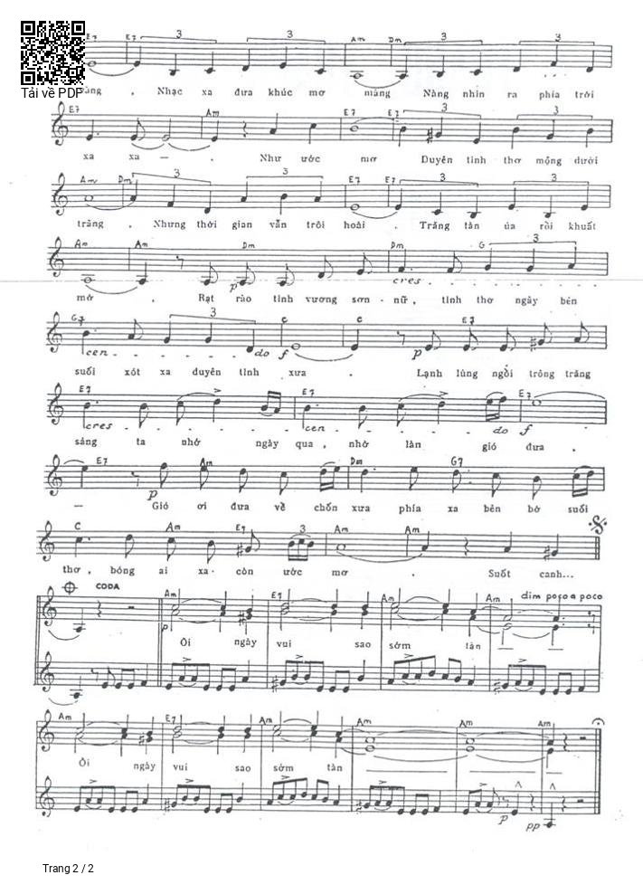 Page 2 of Sheet music PDF Trăng sơn cước - Văn Khôi