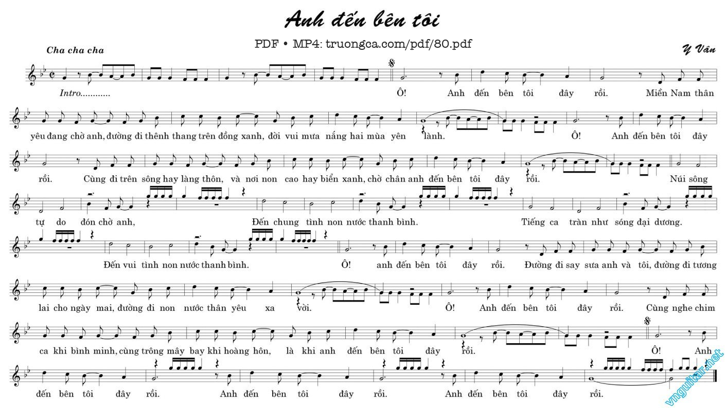 Sheet PDF of Anh đến bên tôi