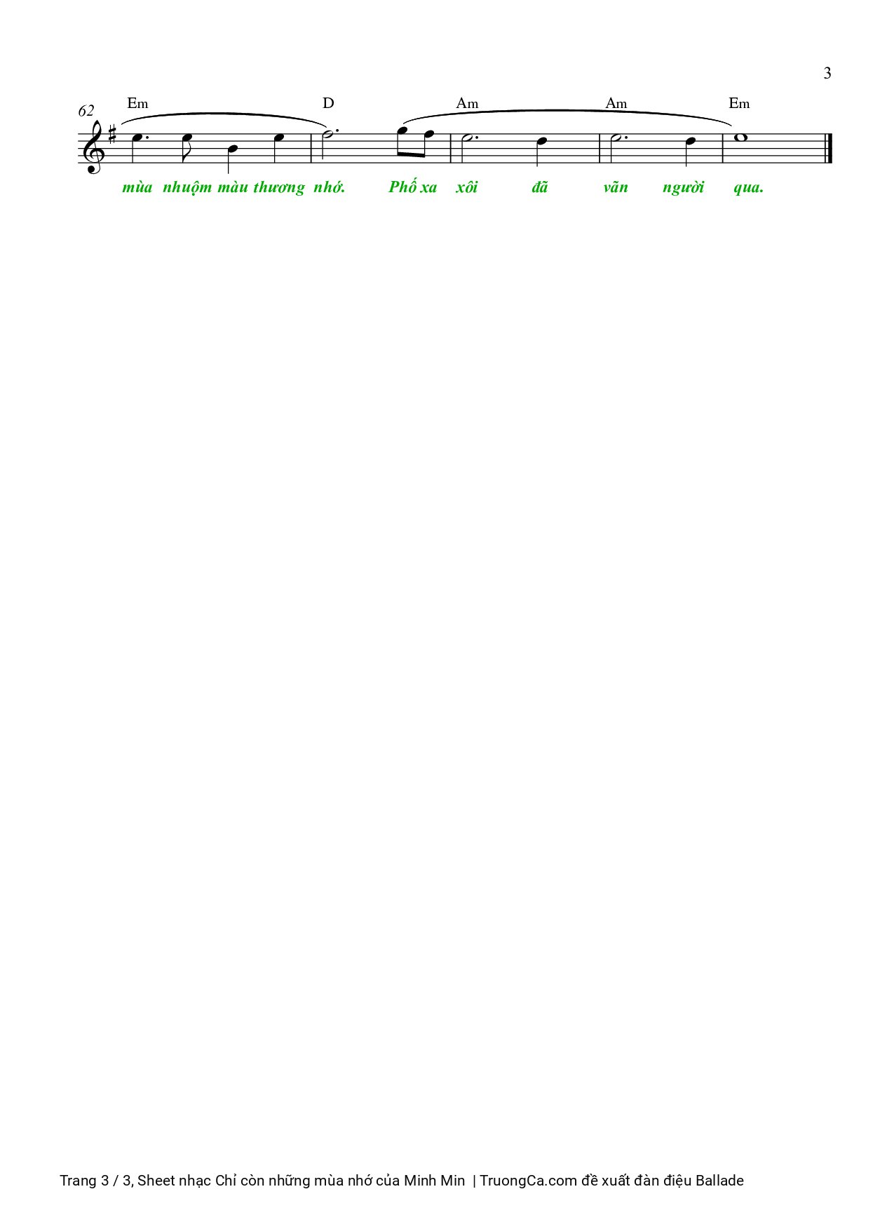 Page 3 of Sheet music PDF Chỉ còn những mùa nhớ - Minh Min