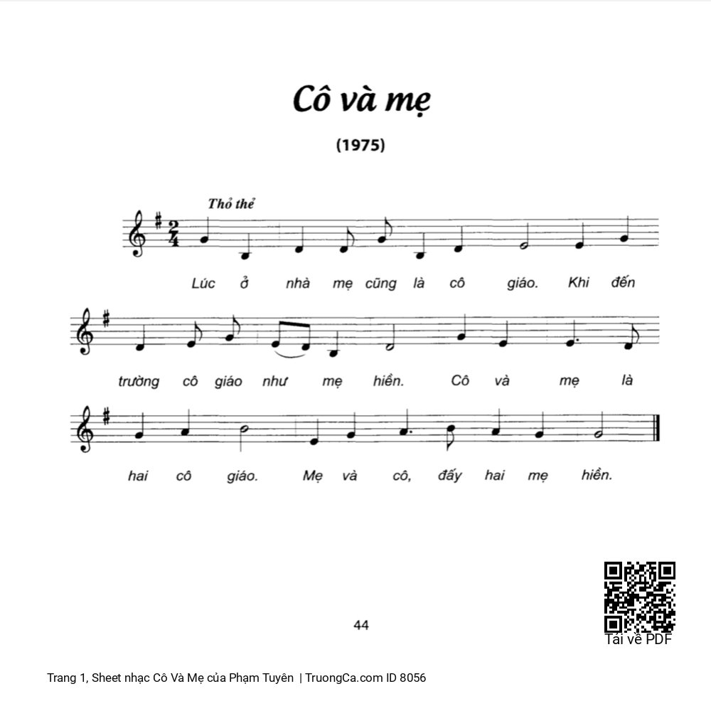 Cô Và Mẹ - Phạm Tuyên