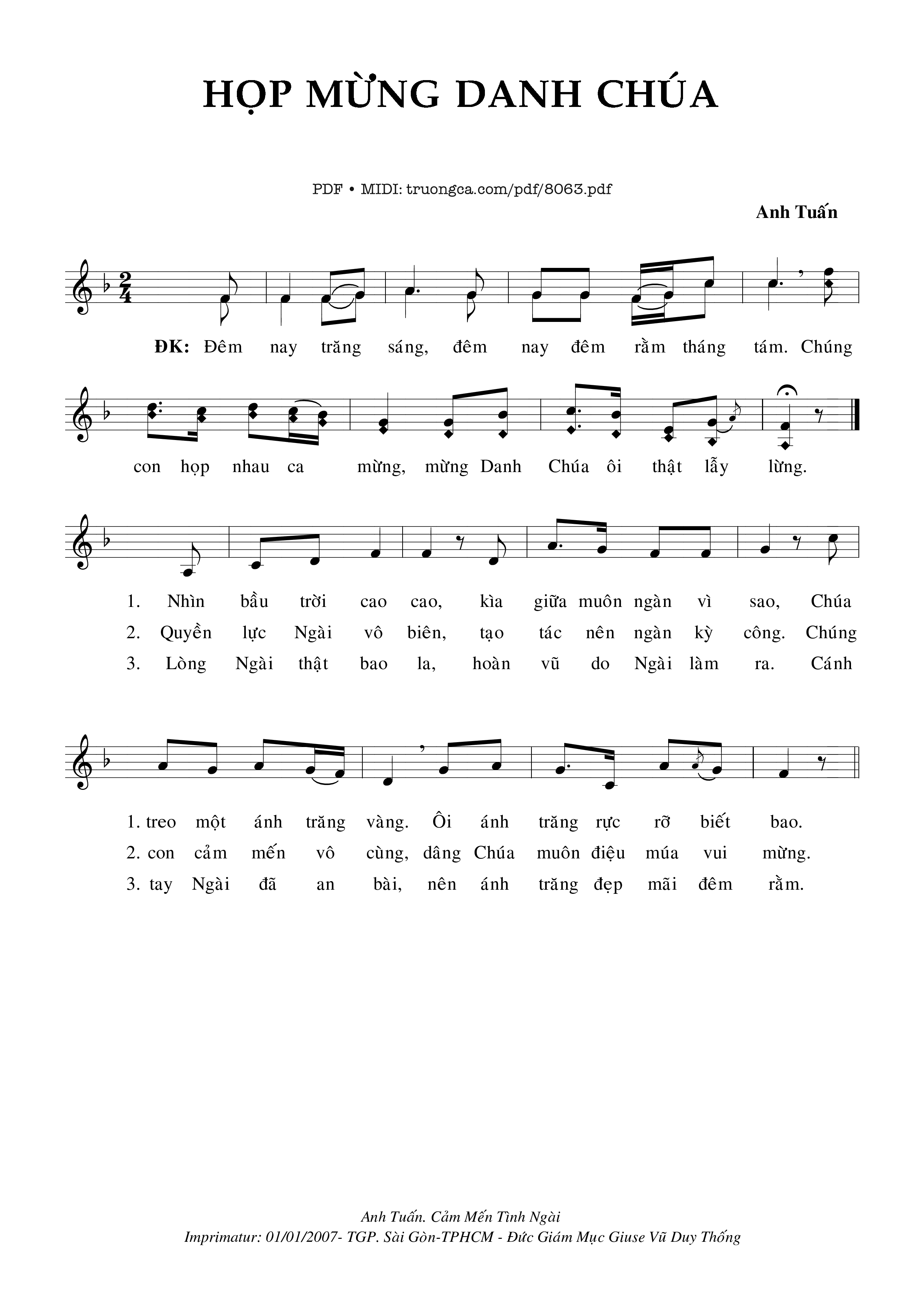 Sheet PDF of Họp Mừng Danh Chúa