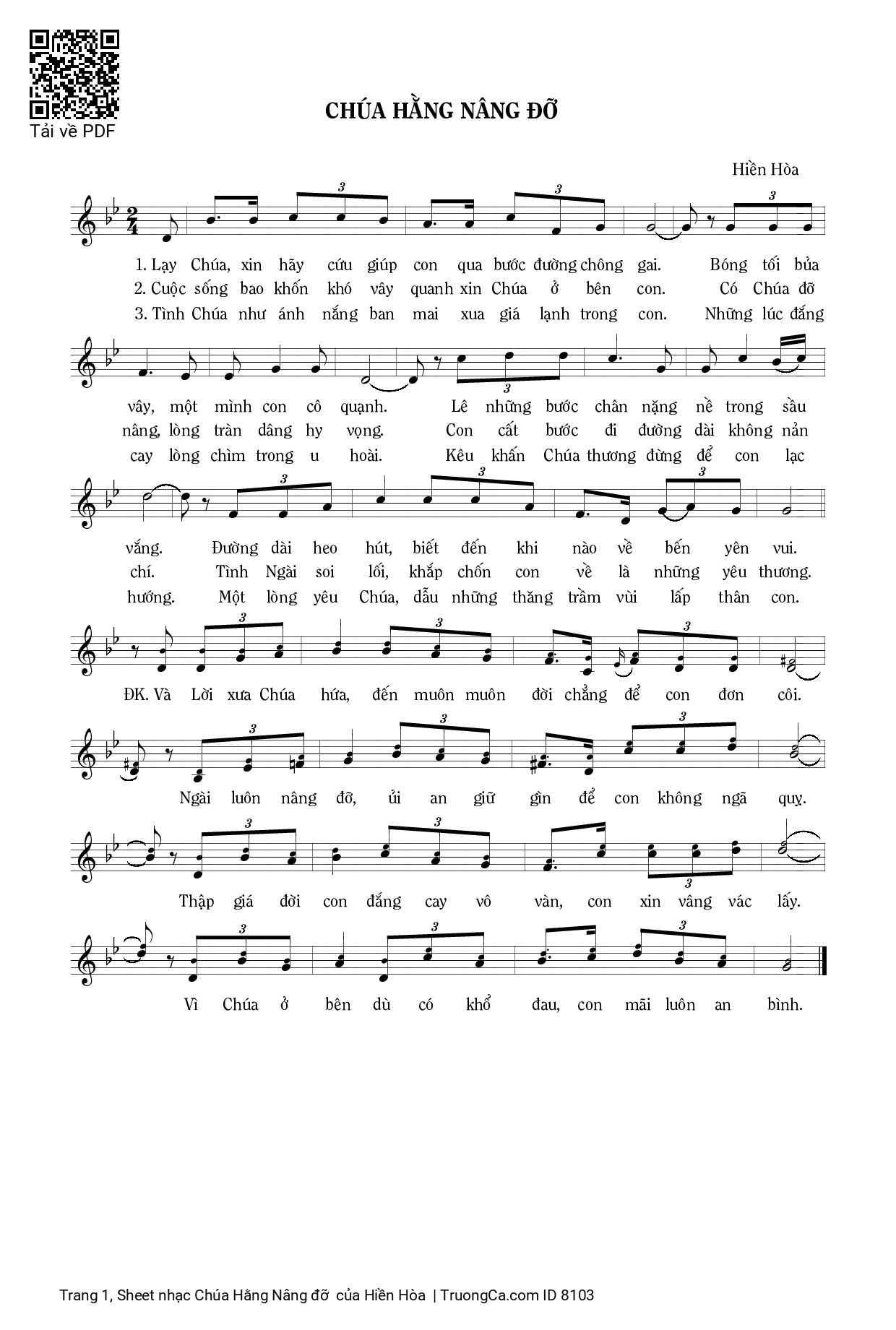Sheet PDF of Chúa Hằng Nâng đỡ 