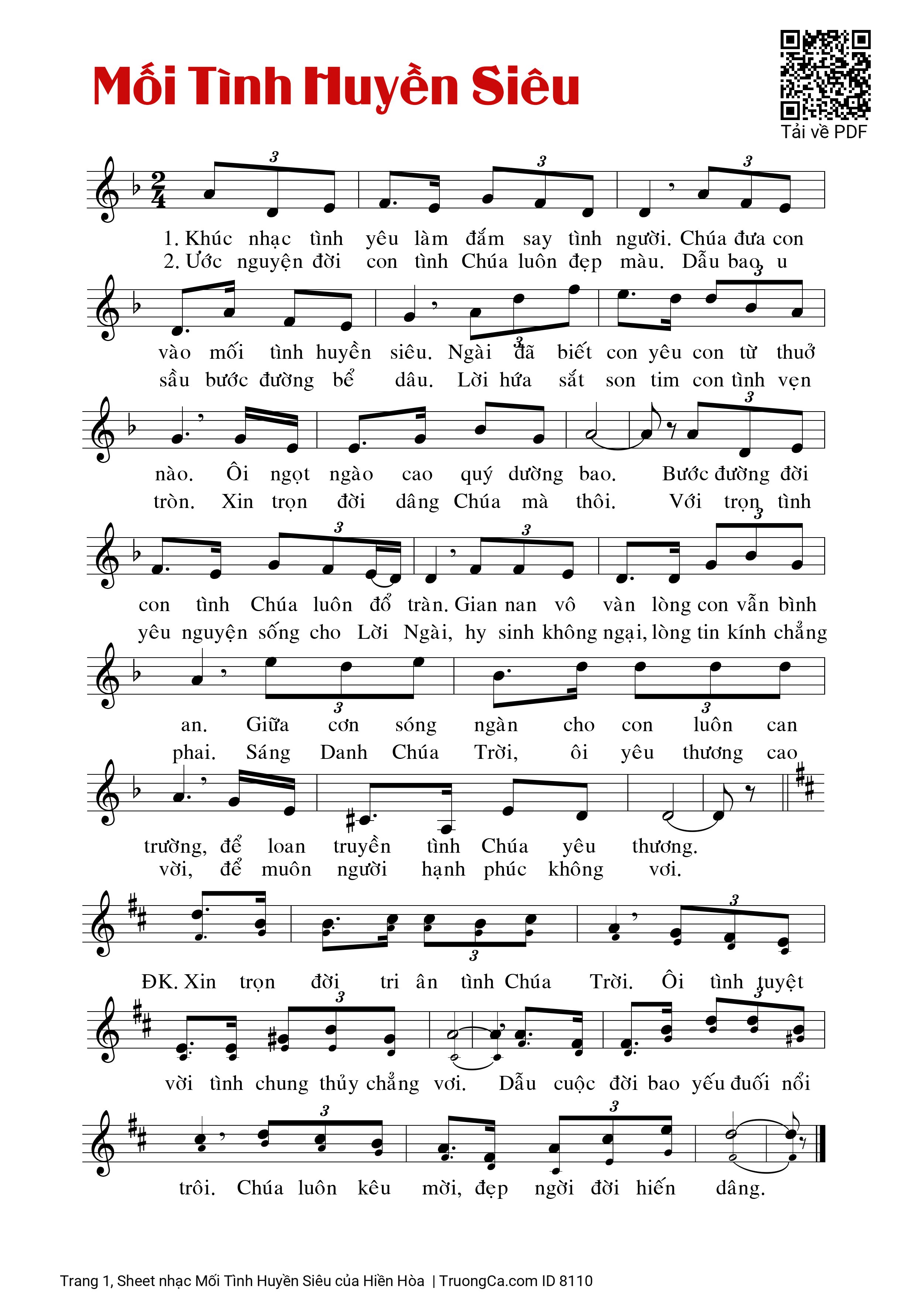 Sheet PDF of Mối Tình Huyền Siêu