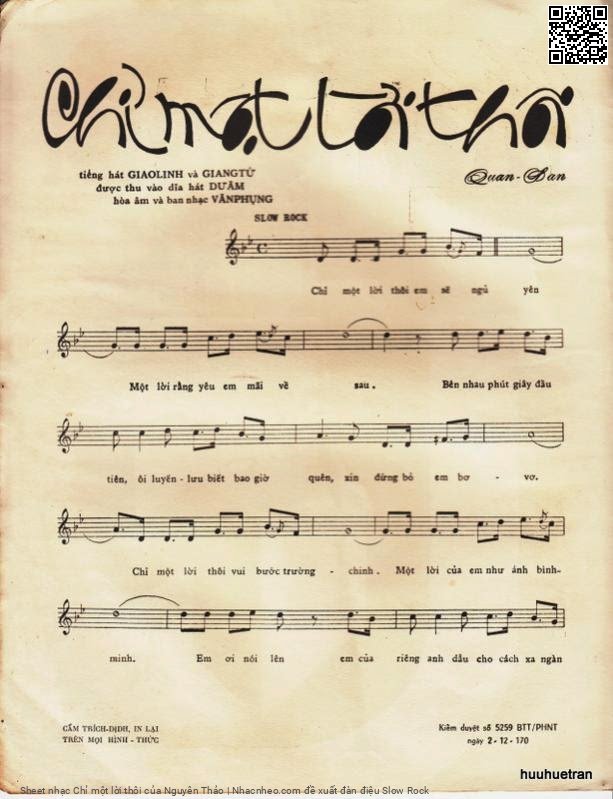 Page 2 of Sheet music PDF Chỉ một lời thôi - Nguyên Thảo