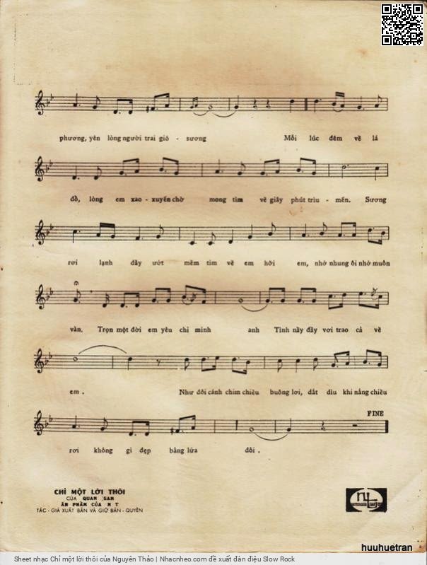Page 3 of Sheet music PDF Chỉ một lời thôi - Nguyên Thảo