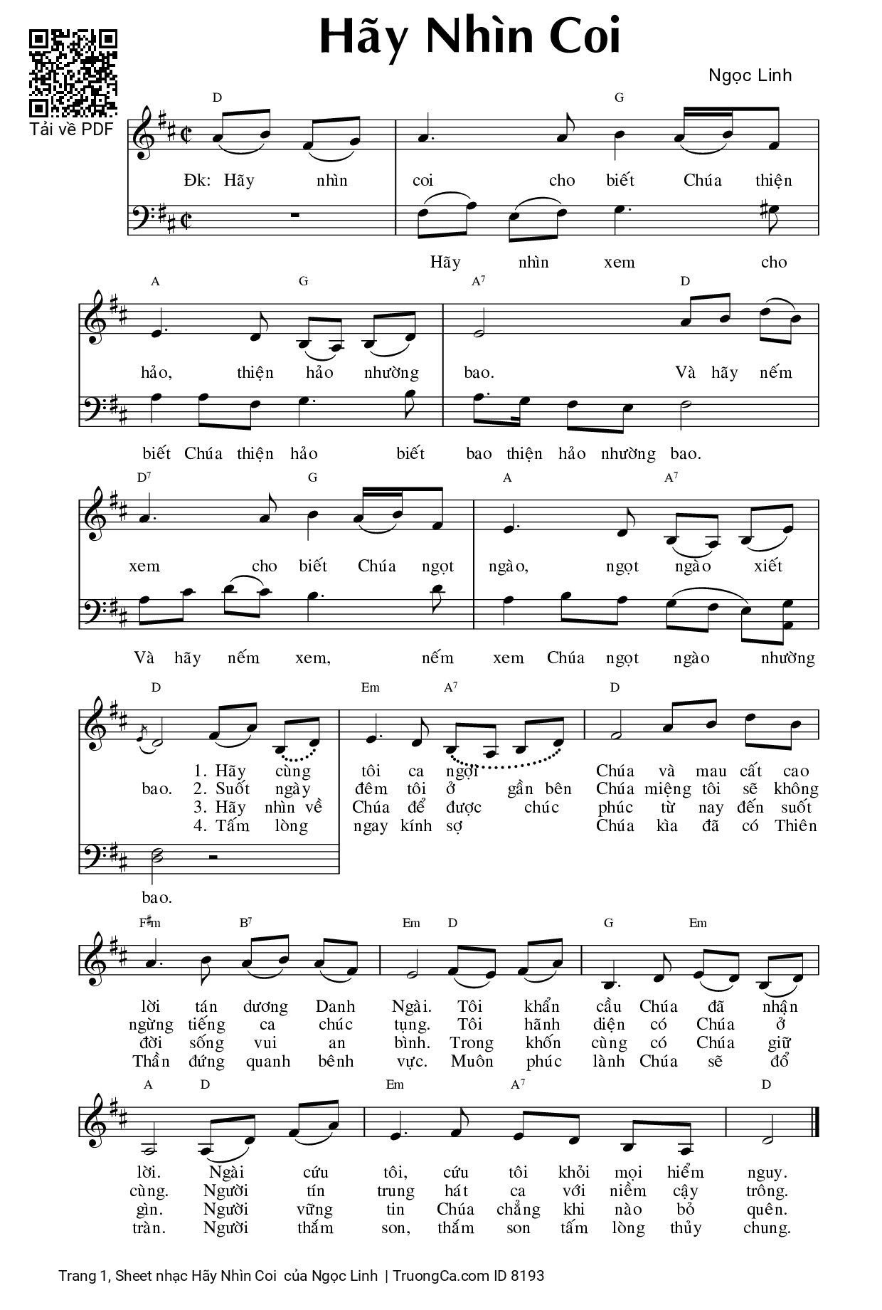 Sheet PDF of Hãy Nhìn Coi 