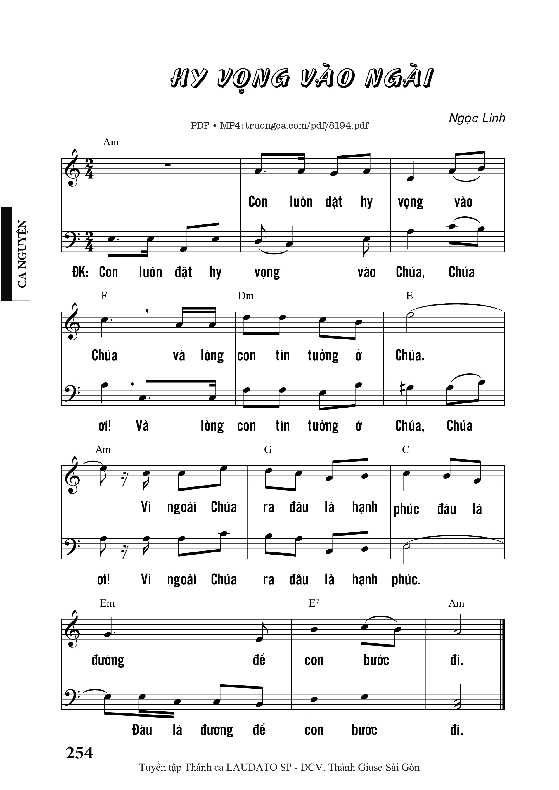 Hy Vọng Vào Ngài