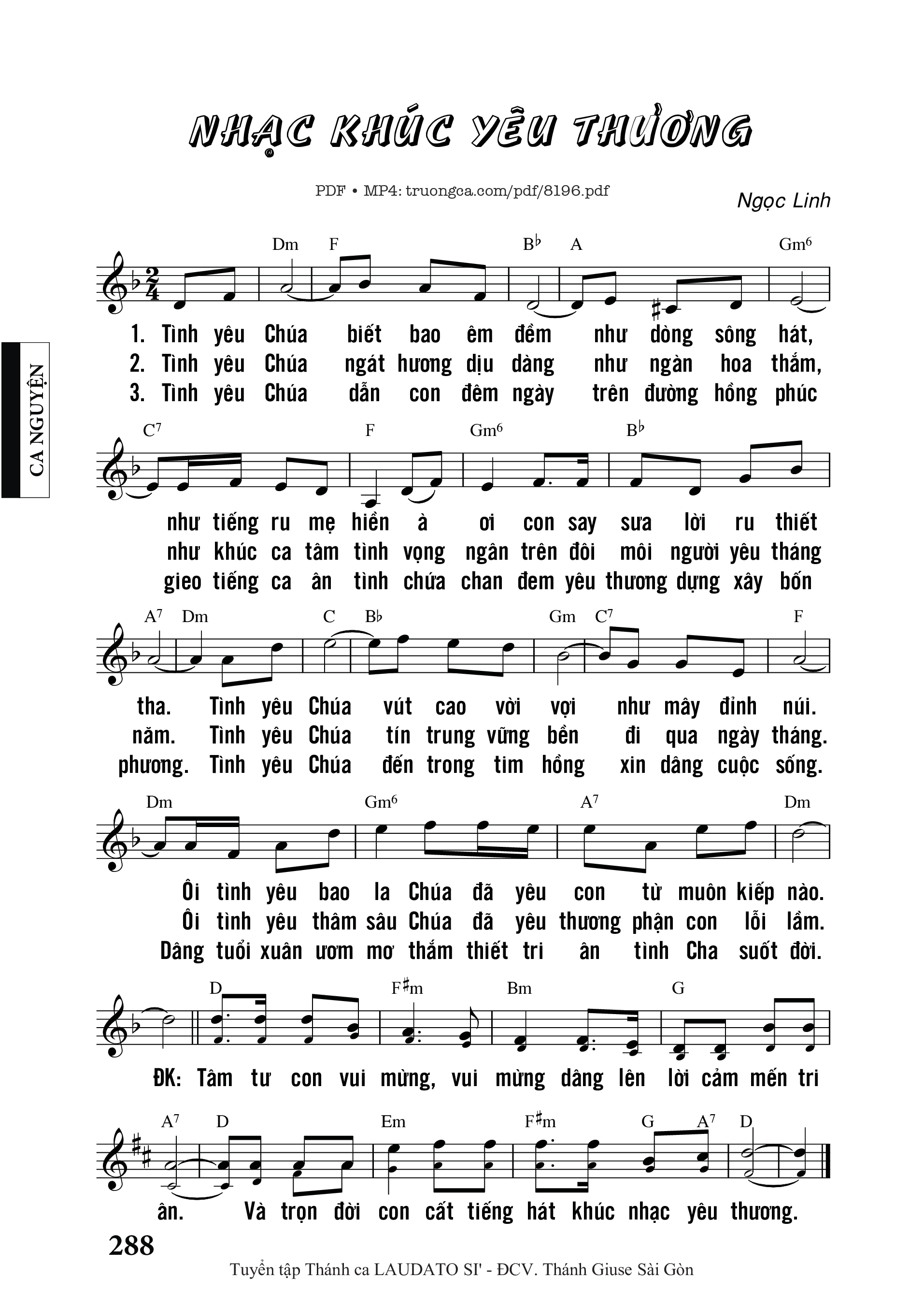 Sheet PDF of Nhạc Khúc Yêu Thương