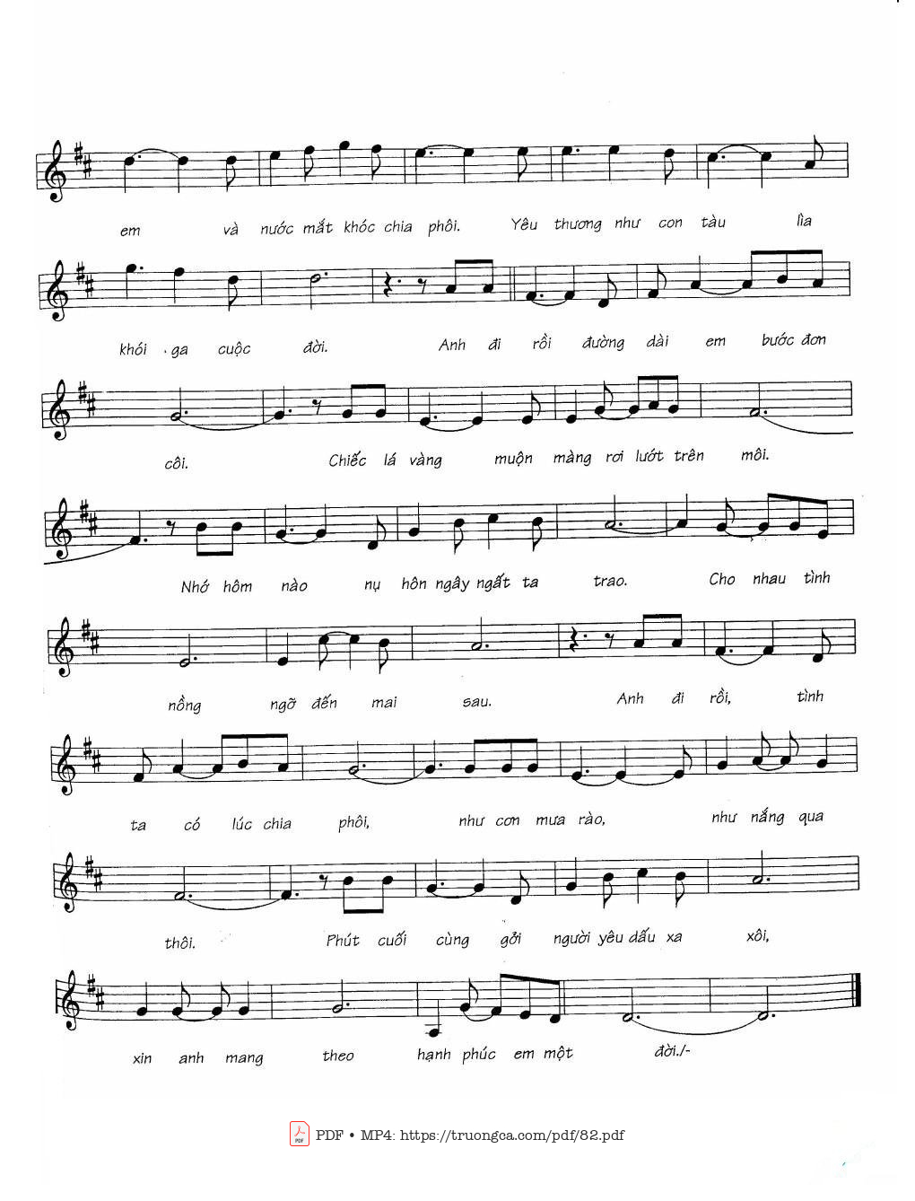 Page 2 of Sheet music PDF Anh đi - Lê Tín Hương