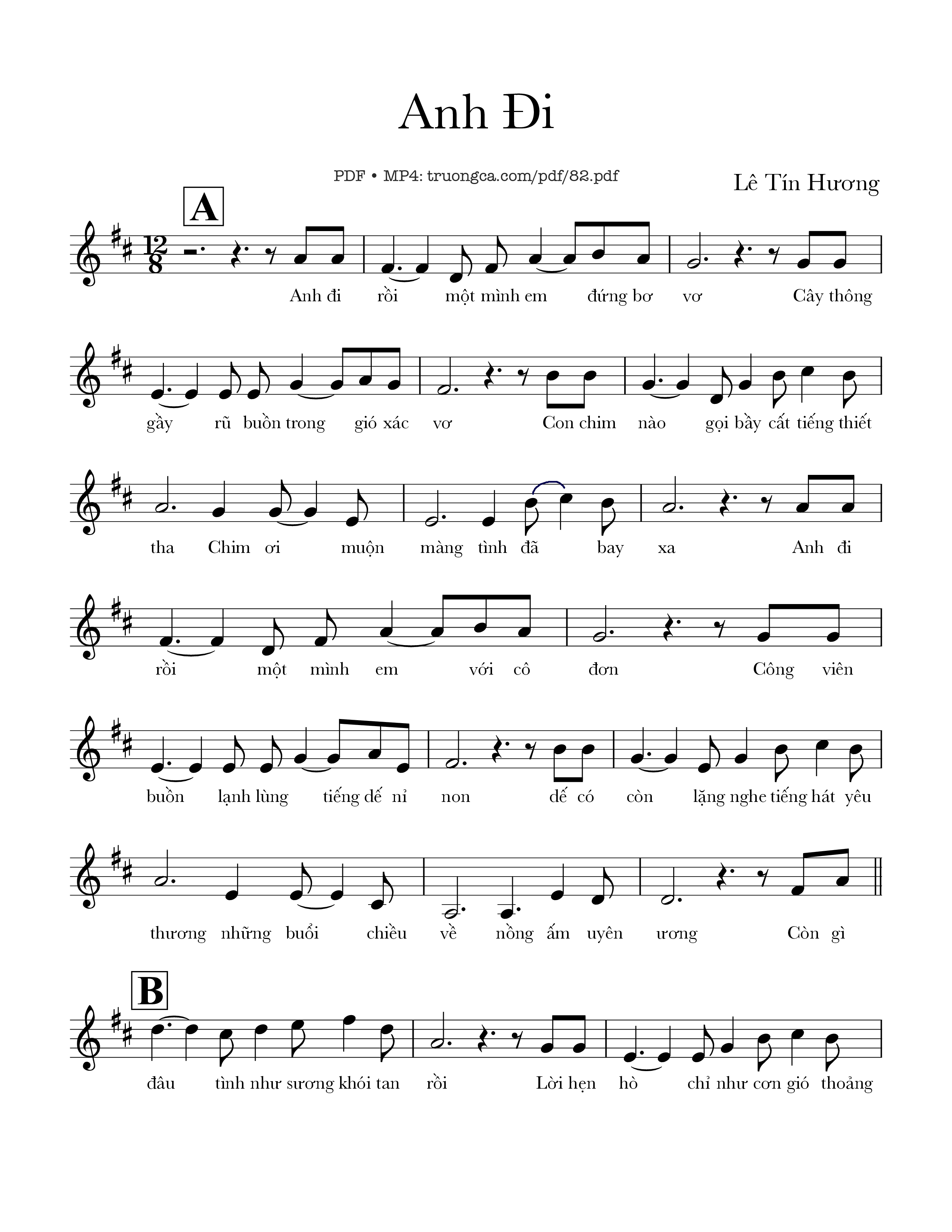 Page 3 of Sheet music PDF Anh đi - Lê Tín Hương