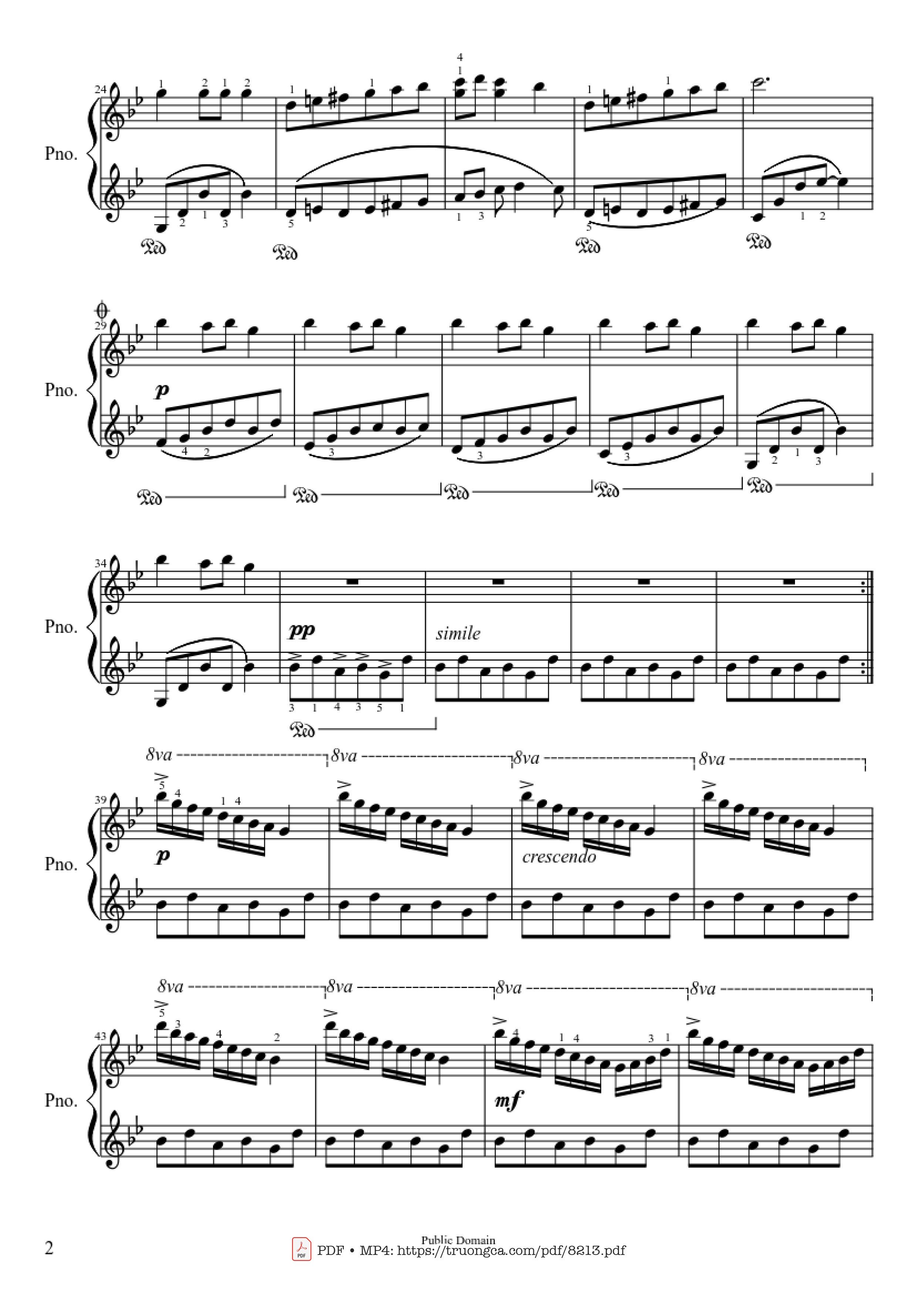 Page 2 of Sheet music PDF Carol of the Bells sheet Piano - Dân ca Ukrainian