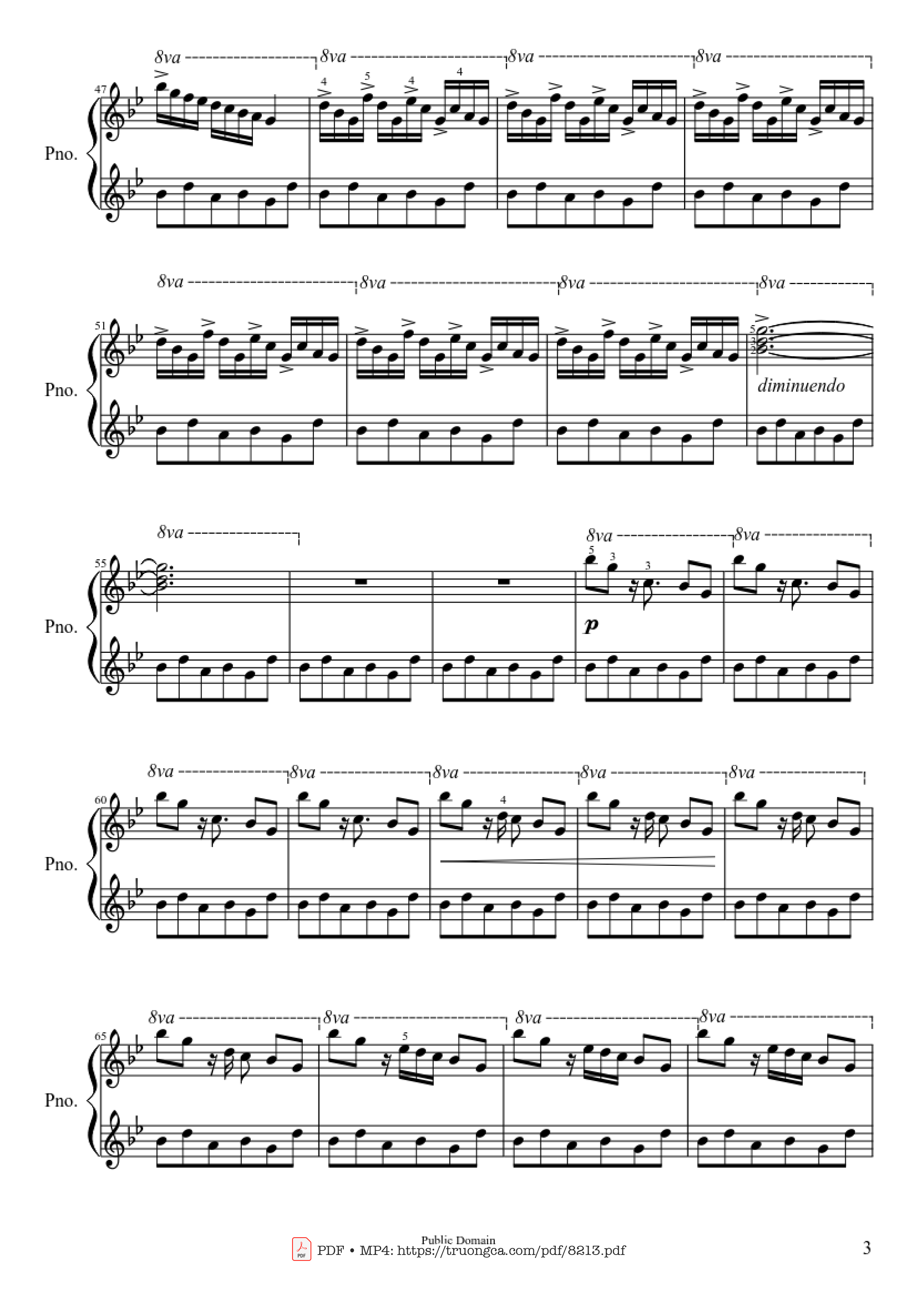 Page 3 of Sheet music PDF Carol of the Bells sheet Piano - Dân ca Ukrainian
