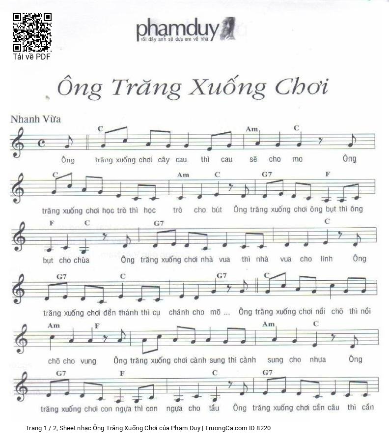 Sheet PDF of Ông Trăng Xuống Chơi