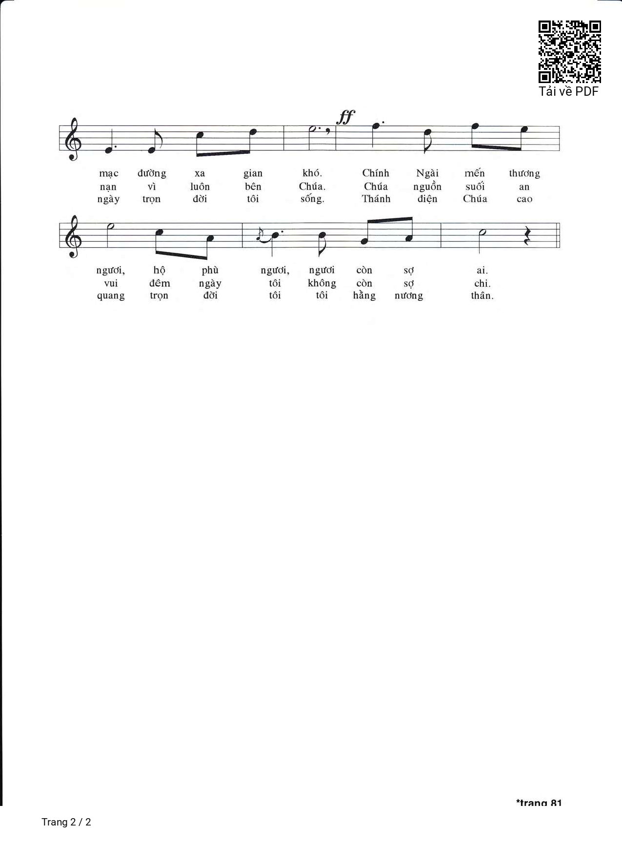 Page 2 of Sheet music PDF Thánh Vịnh 22, Chúa Nguồn Thương Mến - Văn Chi
