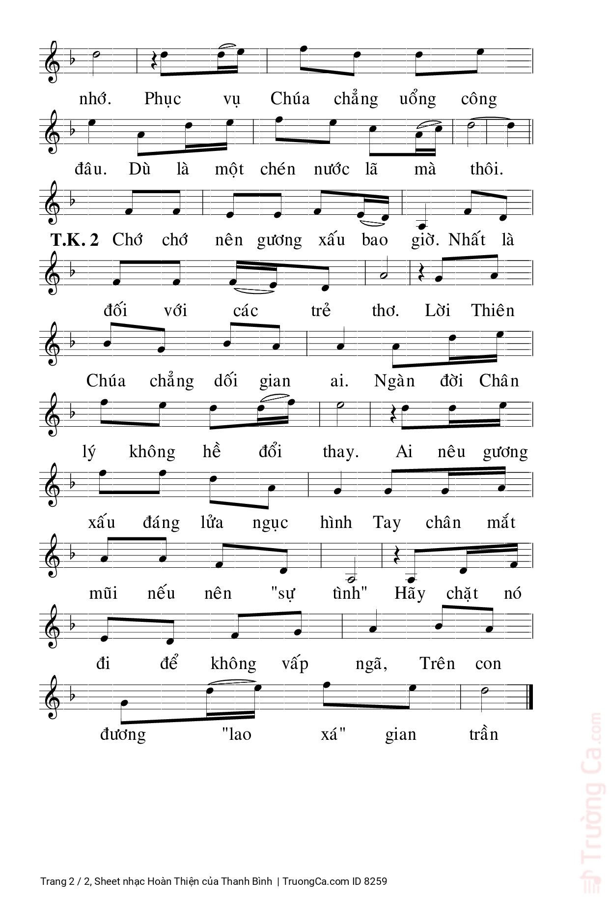 Page 2 of Sheet music PDF Hoàn Thiện - Thanh Bình