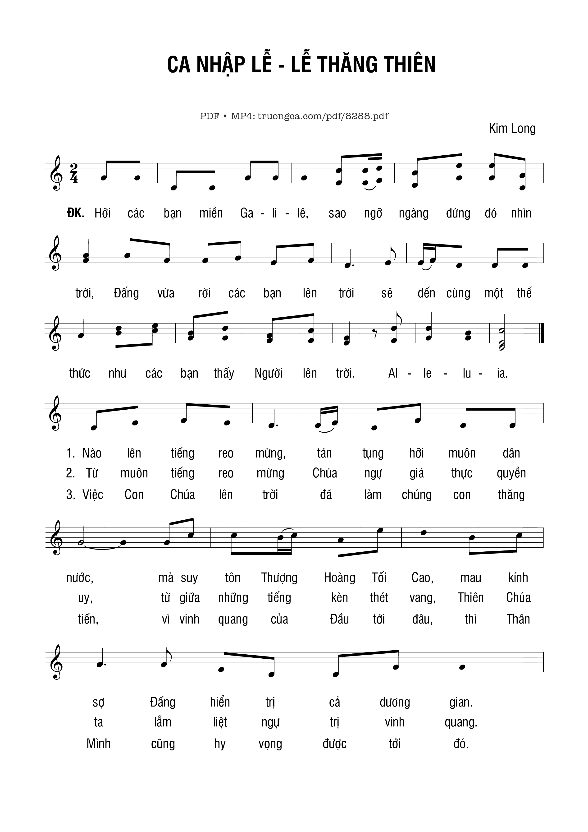 Sheet PDF of Ca Nhập Lễ Lễ Thăng Thiên