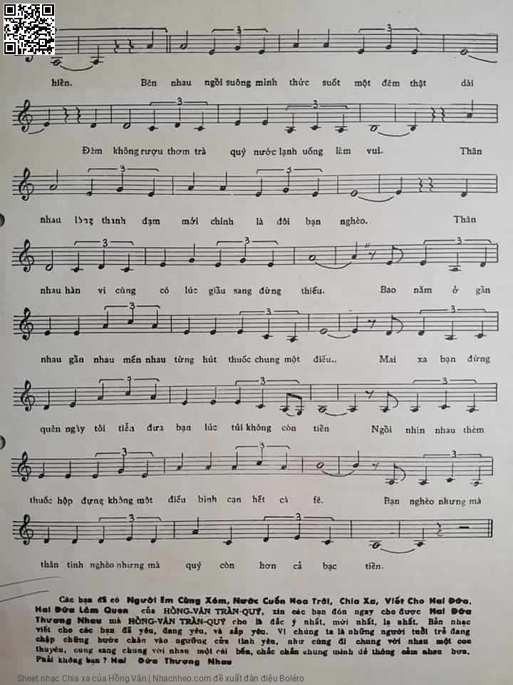 Page 3 of Sheet music PDF Chia xa - Hồng Vân