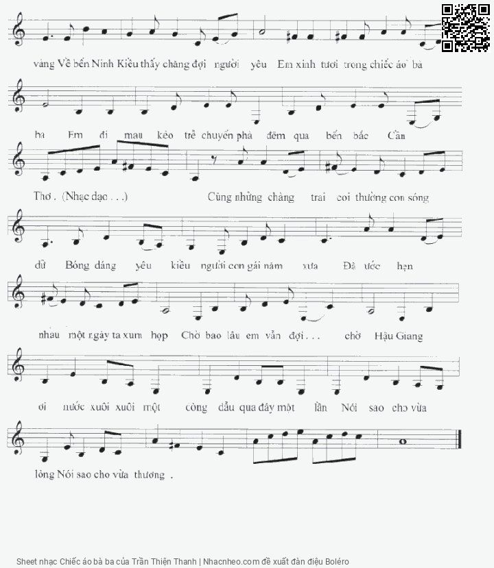 Page 2 of Sheet music PDF Chiếc áo bà ba - Trần Thiện Thanh