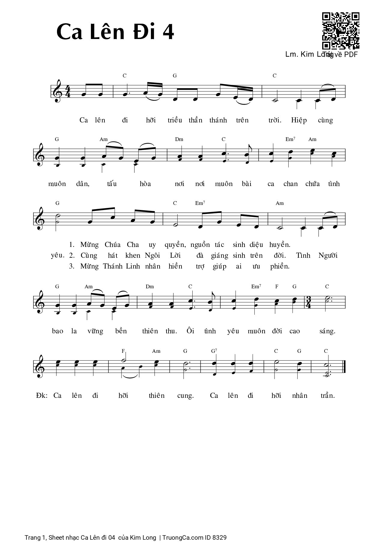 Page 1 of Sheet music PDF Ca Lên đi 04 - Kim Long