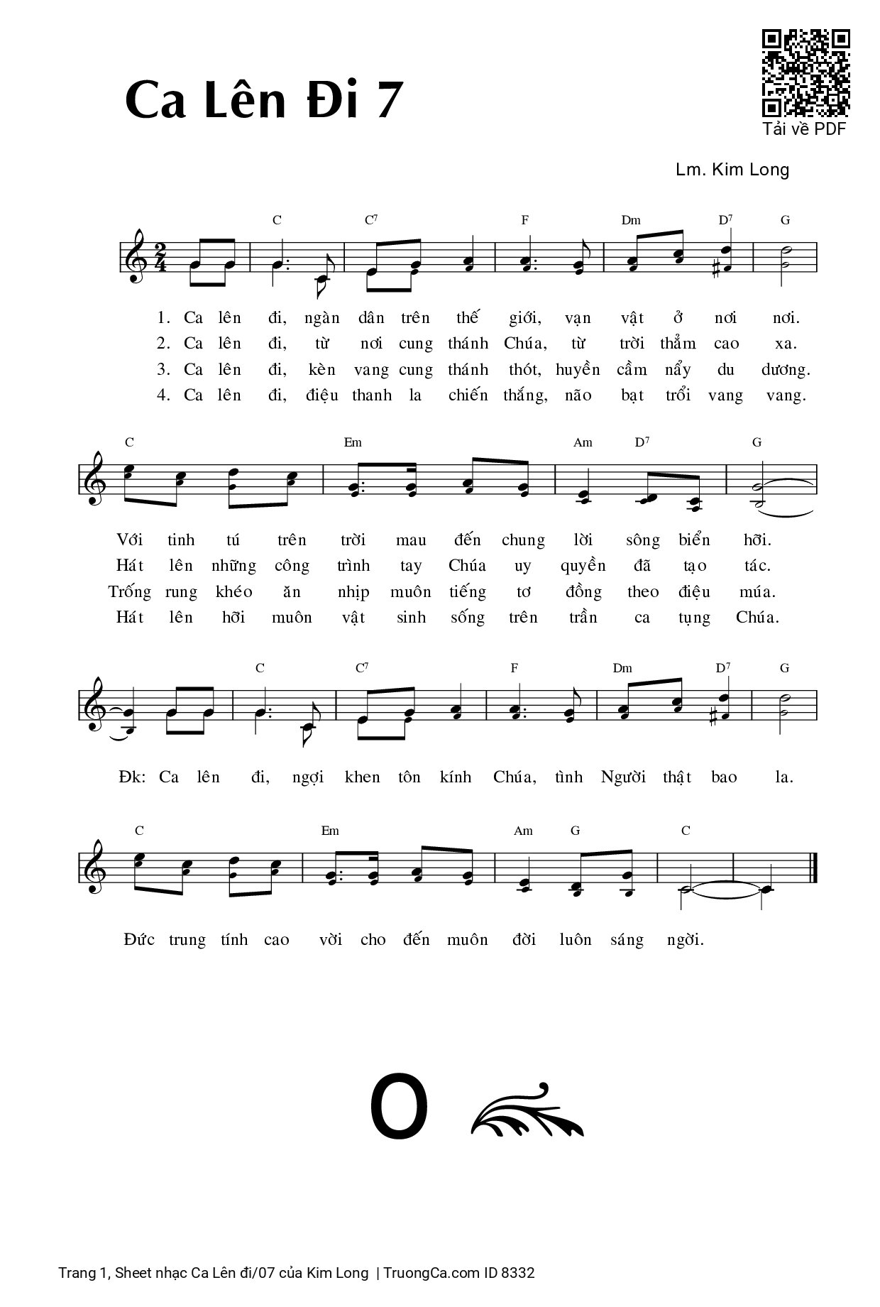 Page 1 of Sheet music PDF Ca Lên đi/07 - Kim Long