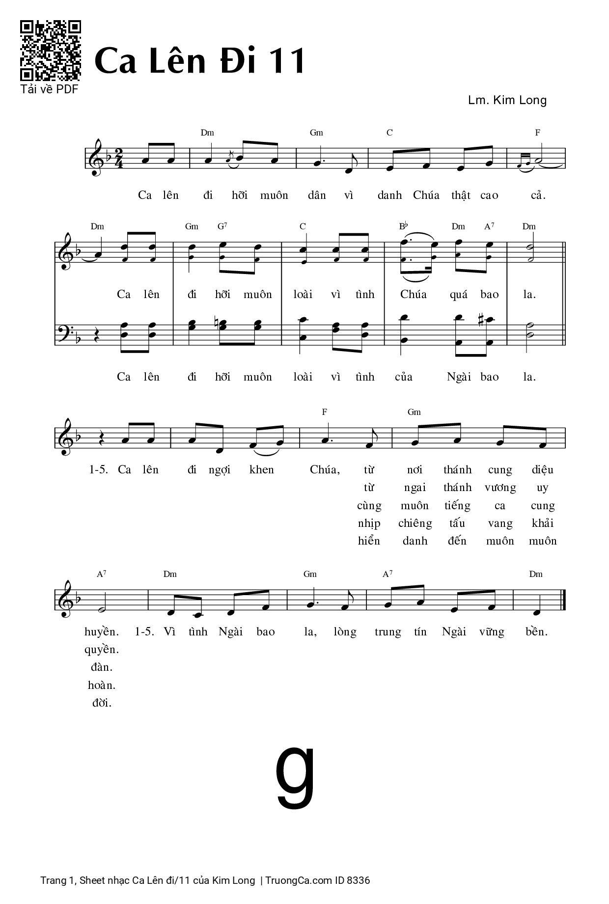 Page 1 of Sheet music PDF Ca Lên đi/11 - Kim Long