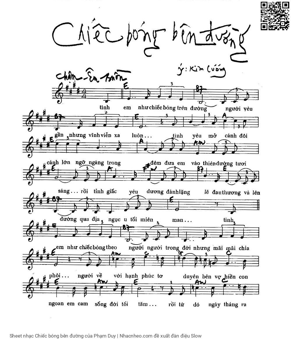 Sheet PDF of Chiếc bóng bên đường