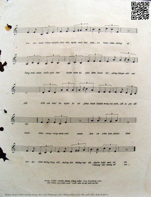 Page 3 of Sheet music PDF Chiếc bóng công viên - Phượng Linh