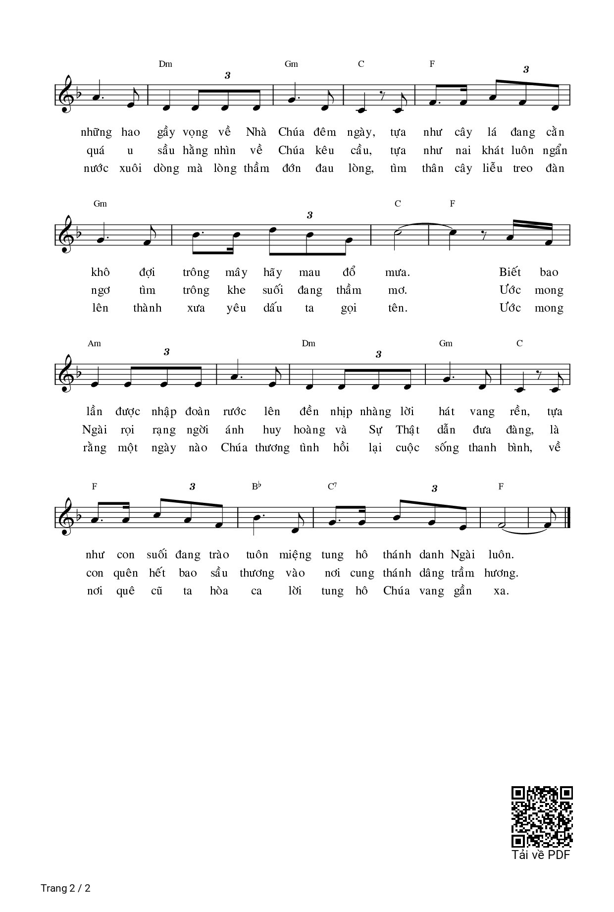Page 2 of Sheet music PDF Hân Hoan Tiến Vào - Kim Long