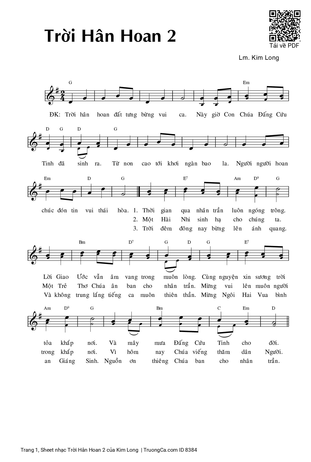 Sheet PDF of Trời Hân Hoan 2