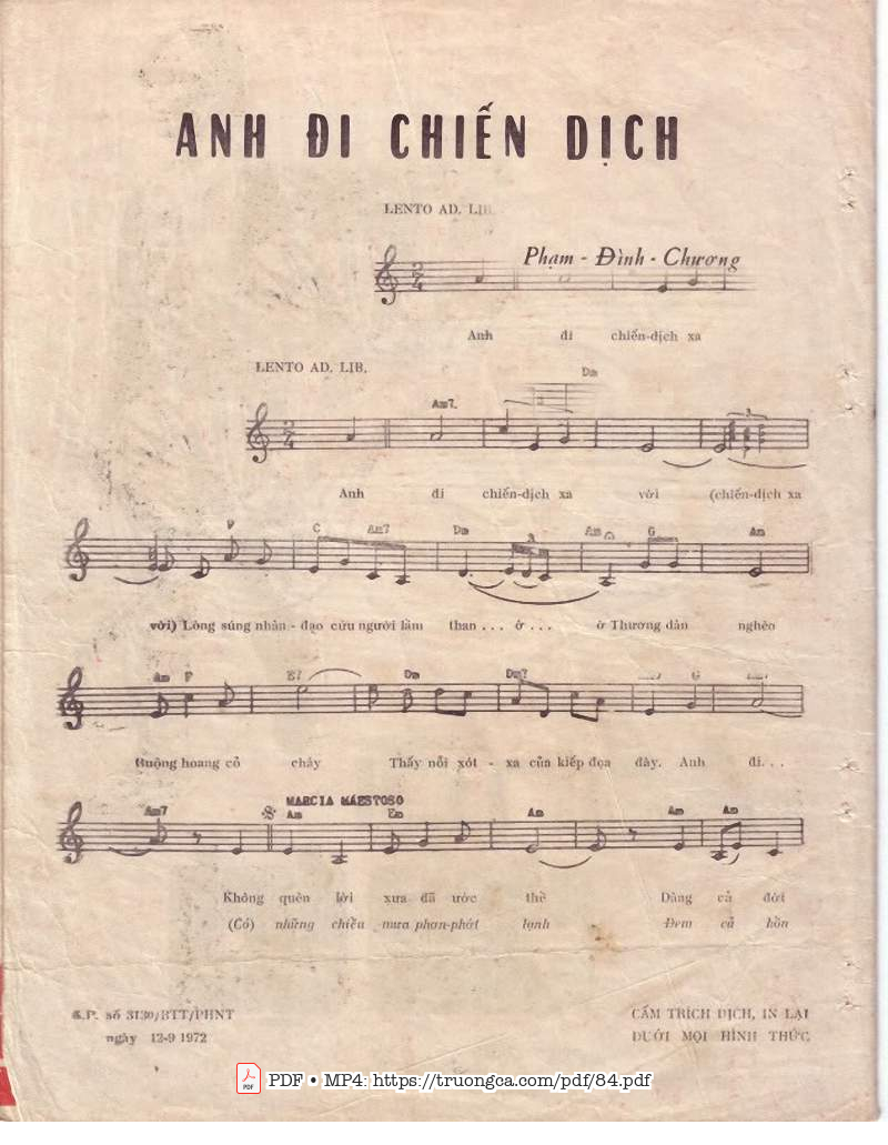 Page 2 of Sheet music PDF Anh đi chiến dịch - Phạm Đình Chương