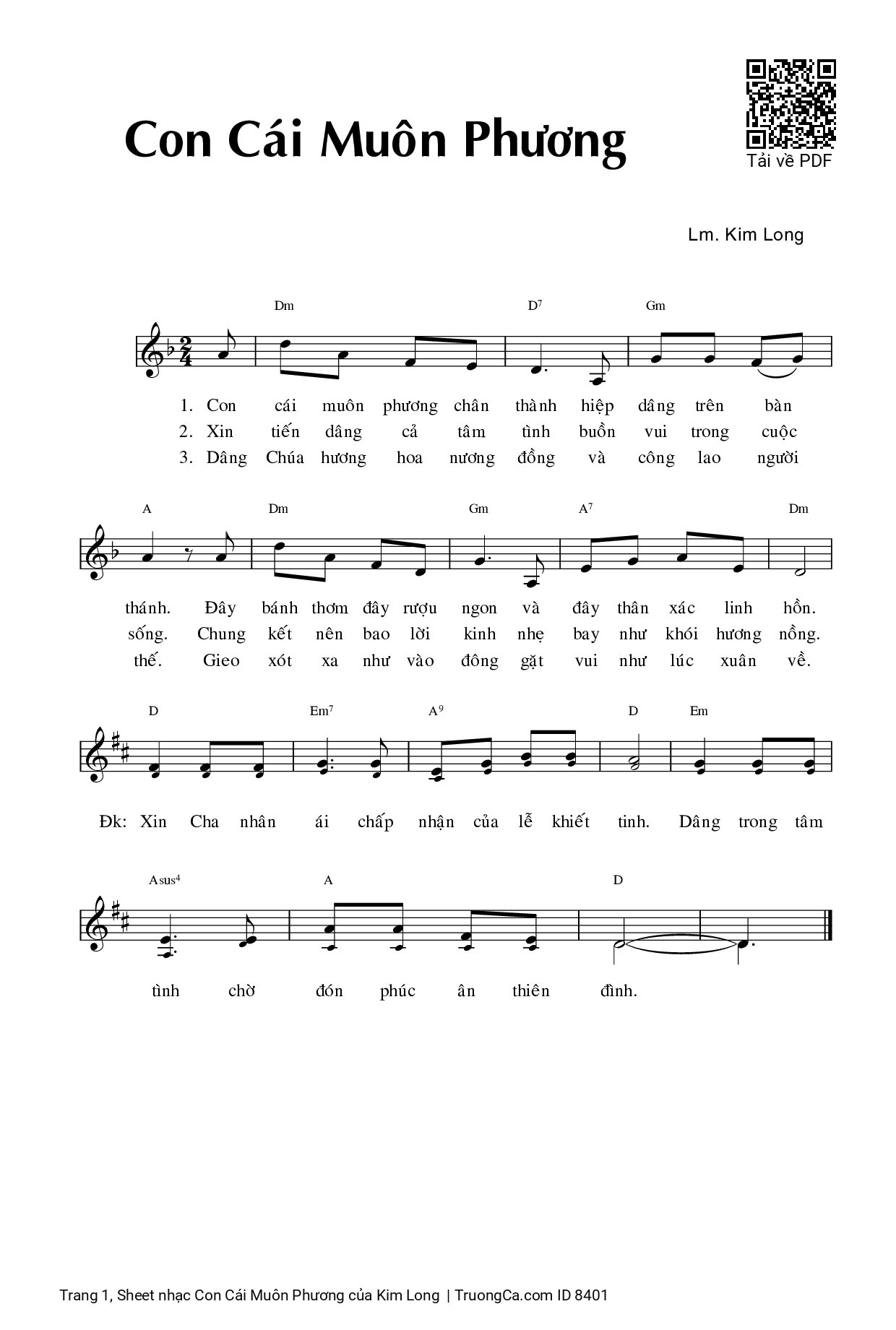 Sheet PDF of Con Cái Muôn Phương