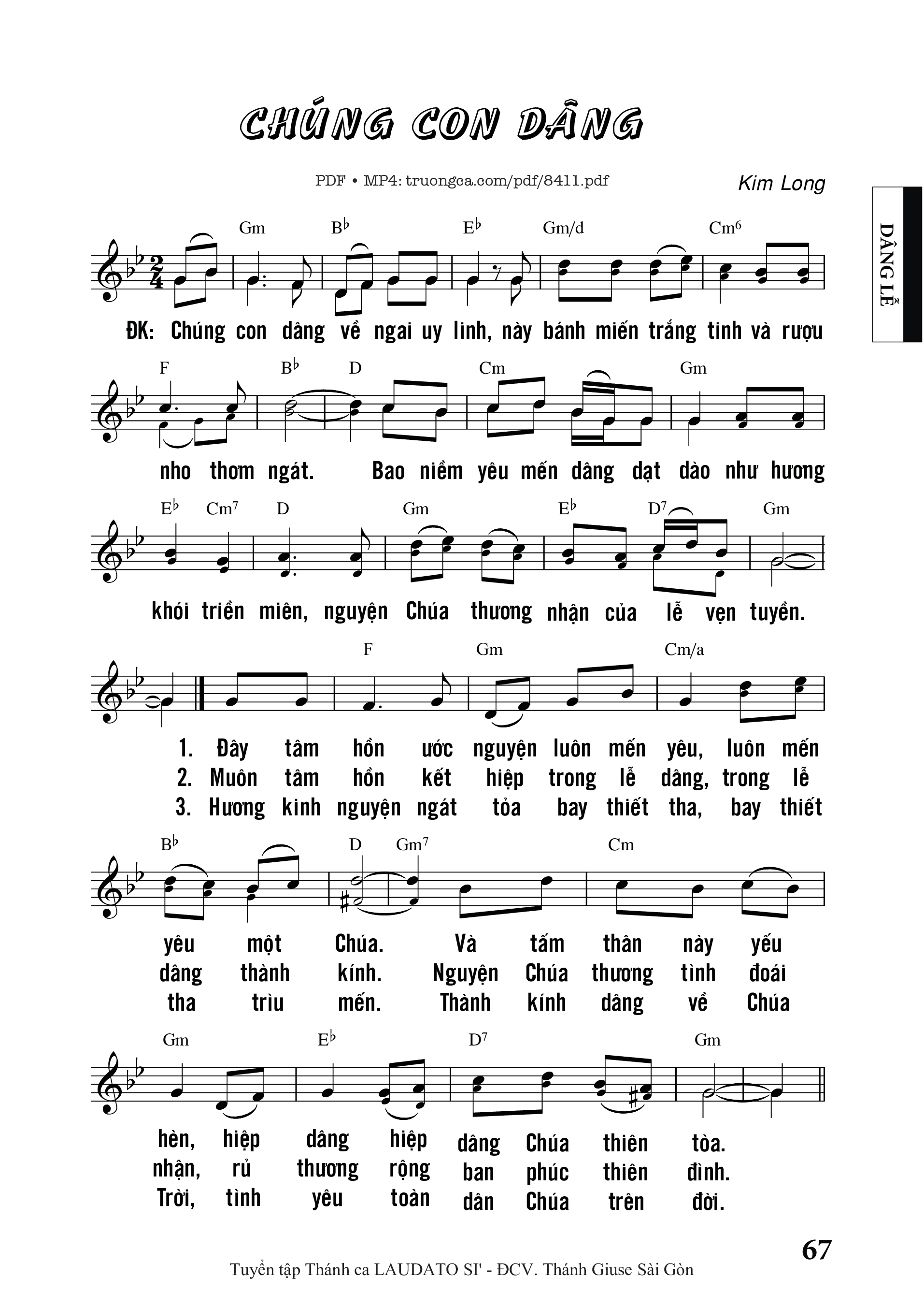 Sheet PDF of Chúng Con Dâng