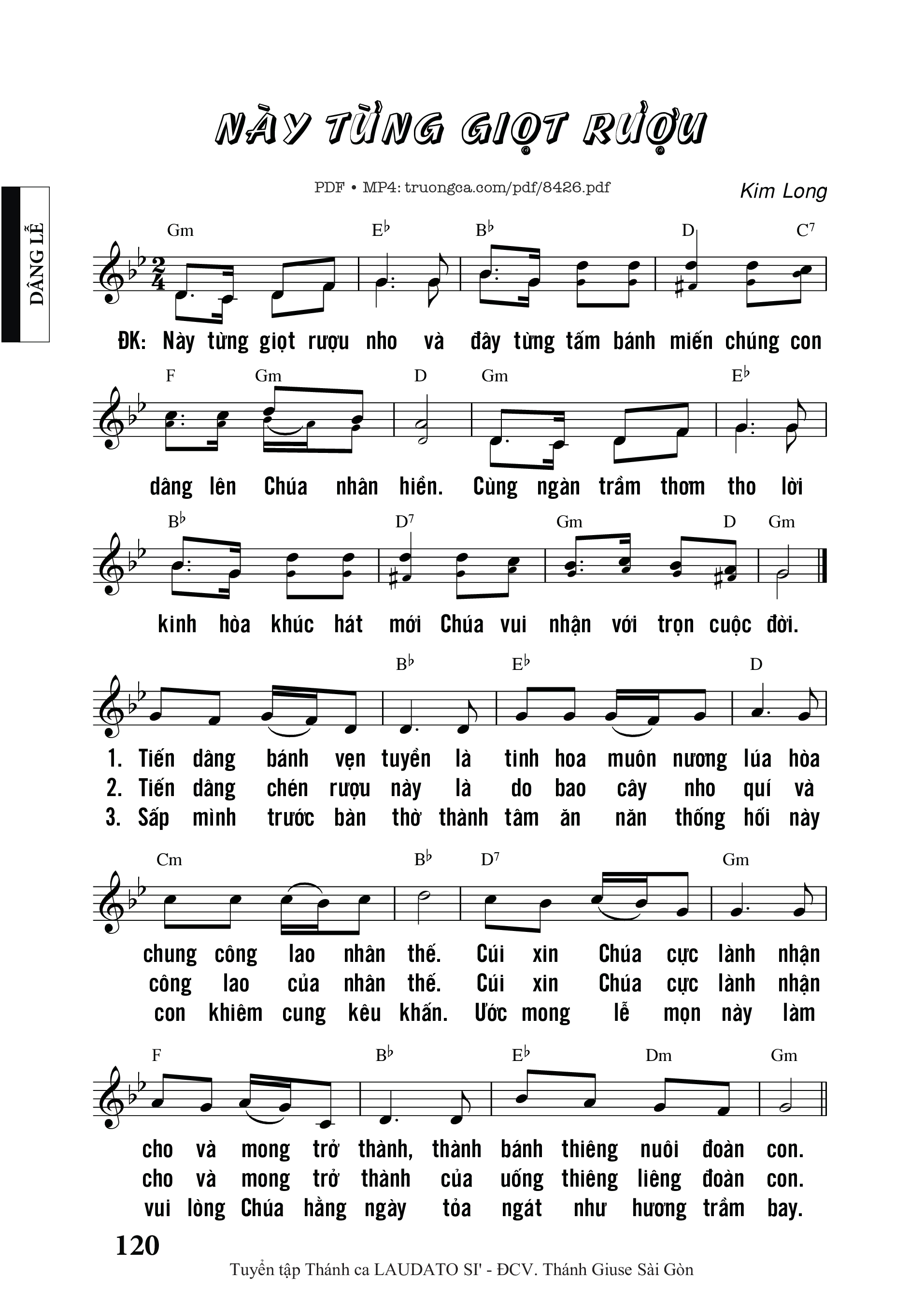 Sheet PDF of Này Từng Giọt Rượu