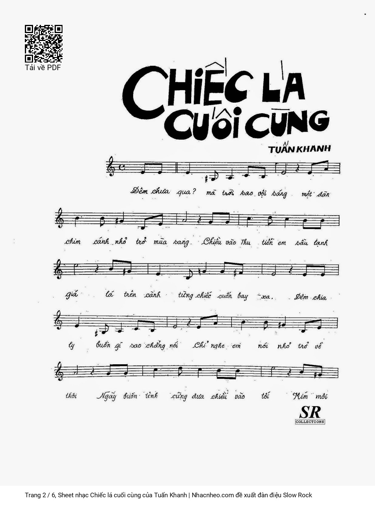 Page 2 of Sheet music PDF Chiếc lá cuối cùng - Tuấn Khanh