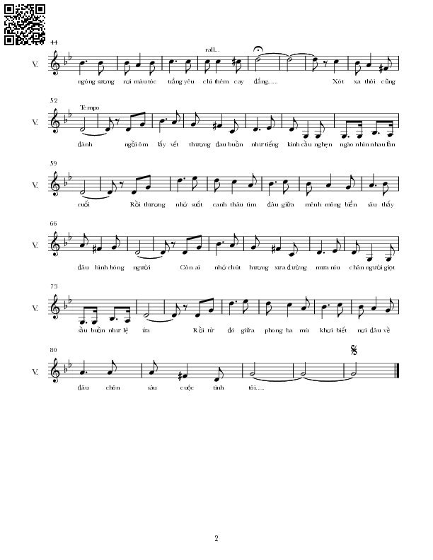 Page 2 of Sheet music PDF Chiếc lá khô rơi - Nguyễn Hoàng Đô