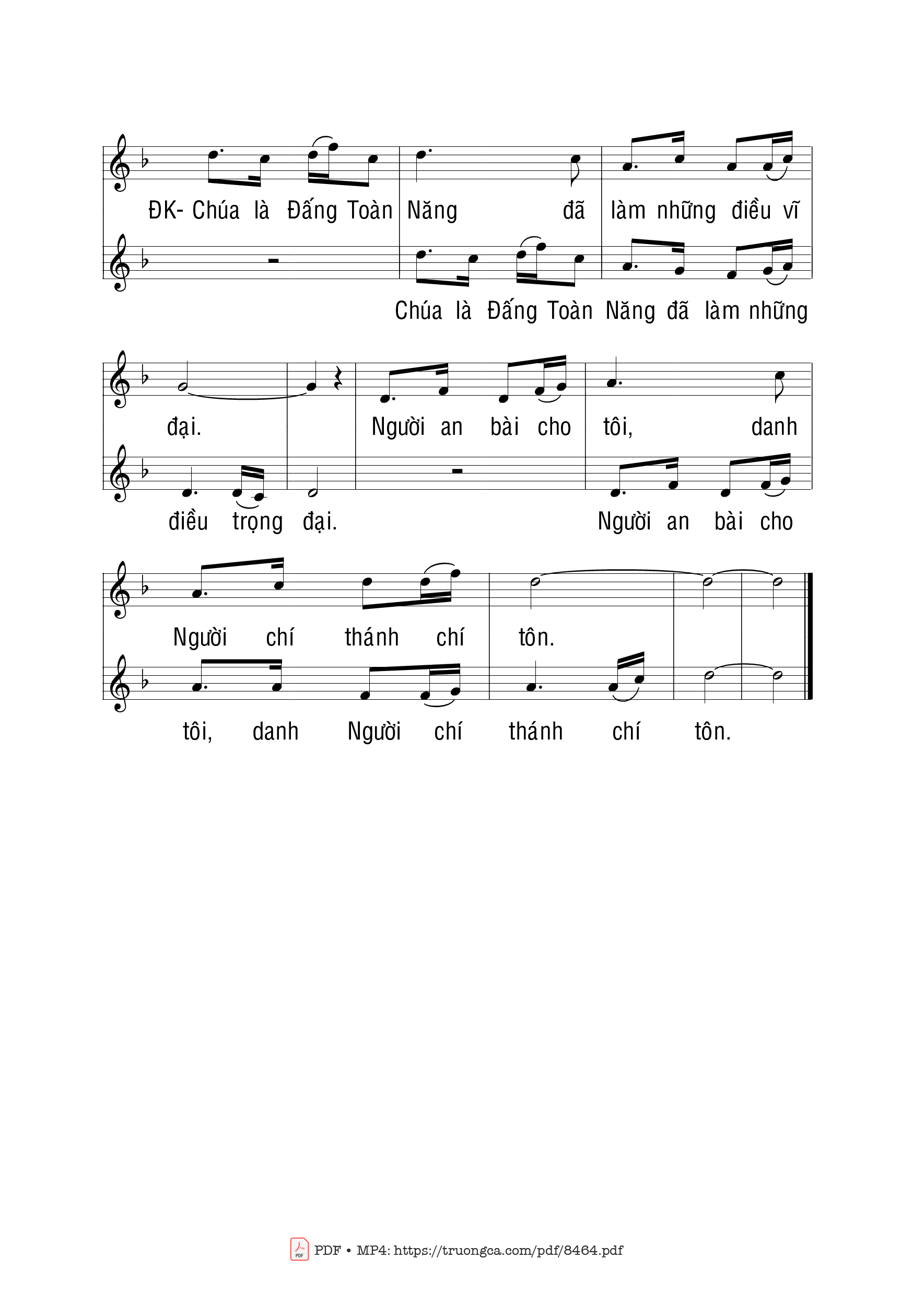 Page 2 of Sheet music PDF Magnificat 2 - Bùi Ninh